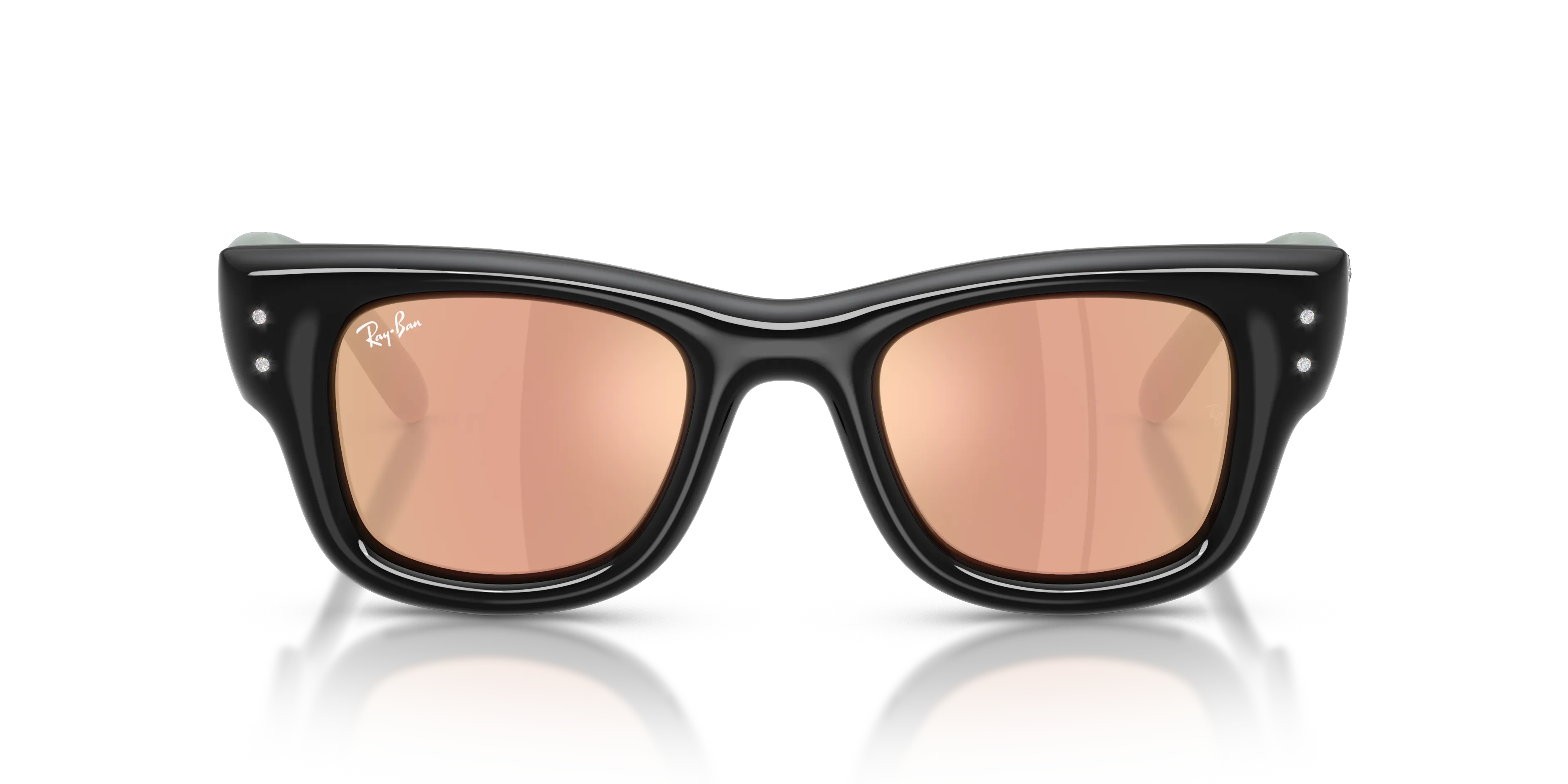 Ray - Ban RB4940B WAYFARER PUFFER 68647J Occhiali da sole Nylon Nero Marrone Squadrata Specchiate - immagine 3