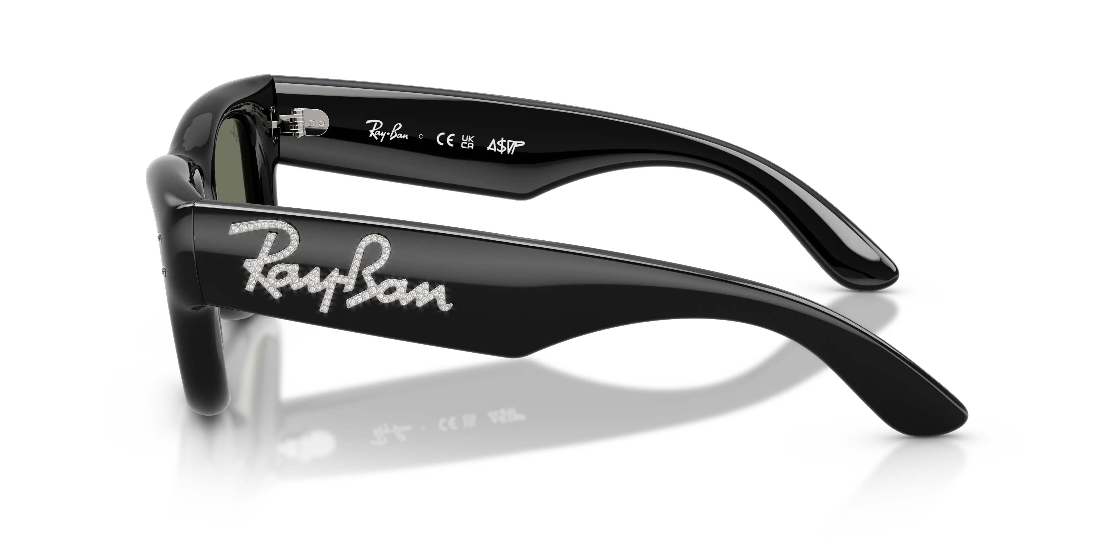 Ray - Ban RB4940B WAYFARER PUFFER 686430 Occhiali da sole Nylon Nero [""] Squadrata Normale Specchiato - immagine 4