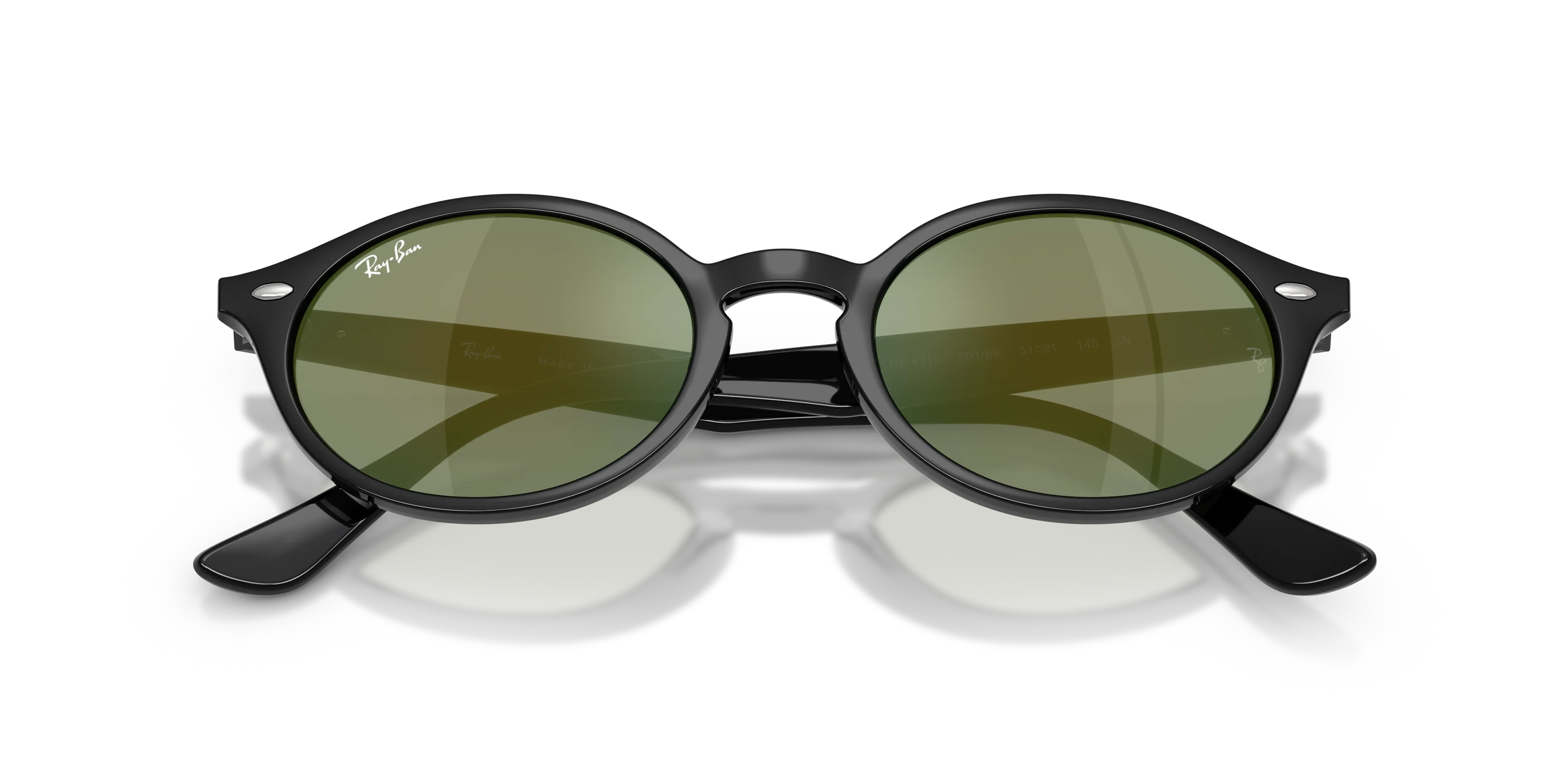 Ray - Ban RB4315 601/68 Occhiali da sole Nylon Nero Rotonda Normale - immagine 2