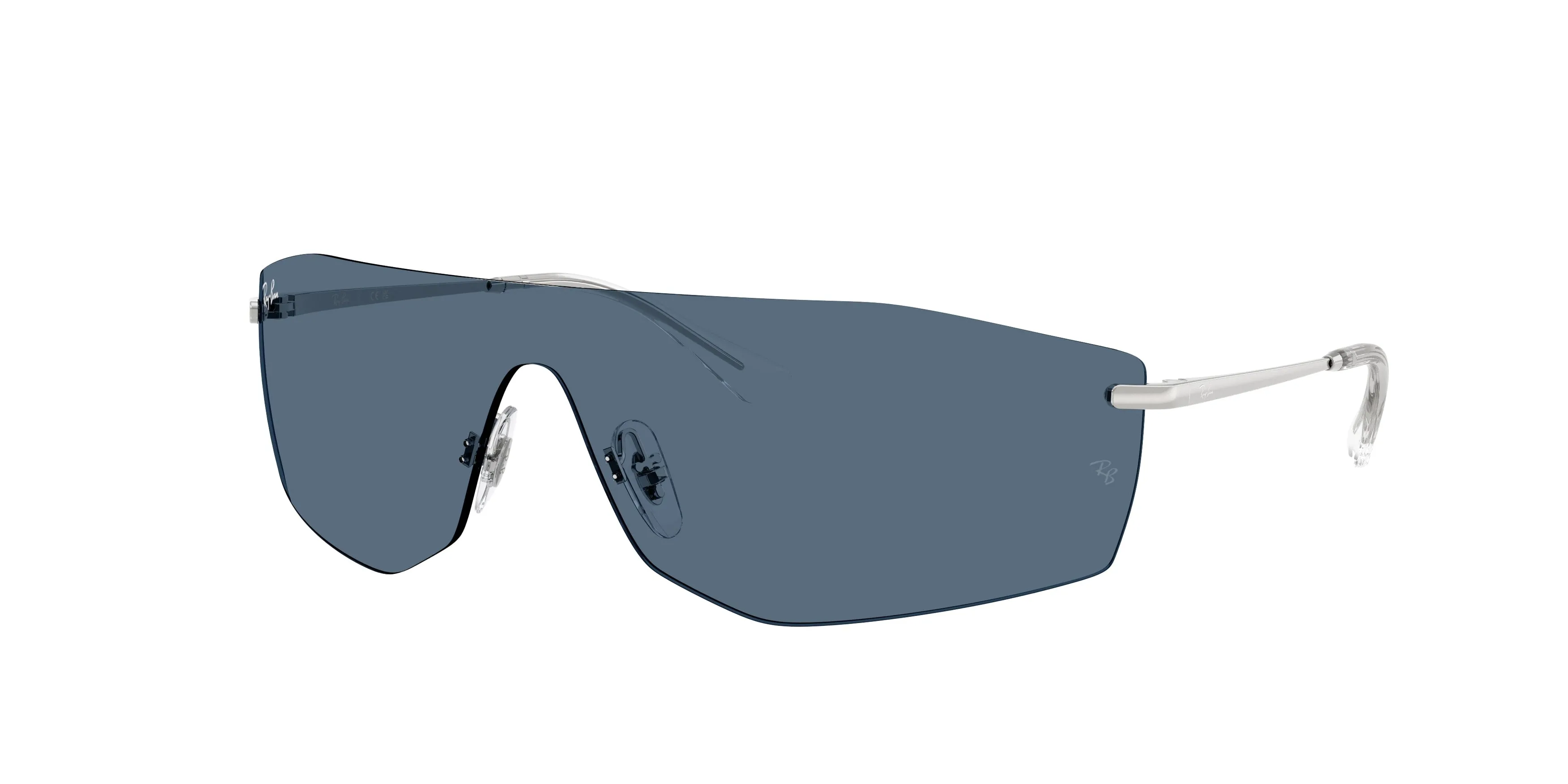 Ray - Ban RB3781 003/80 Occhiali da sole Metallo Argento Blu Geometrica Normale - immagine 1