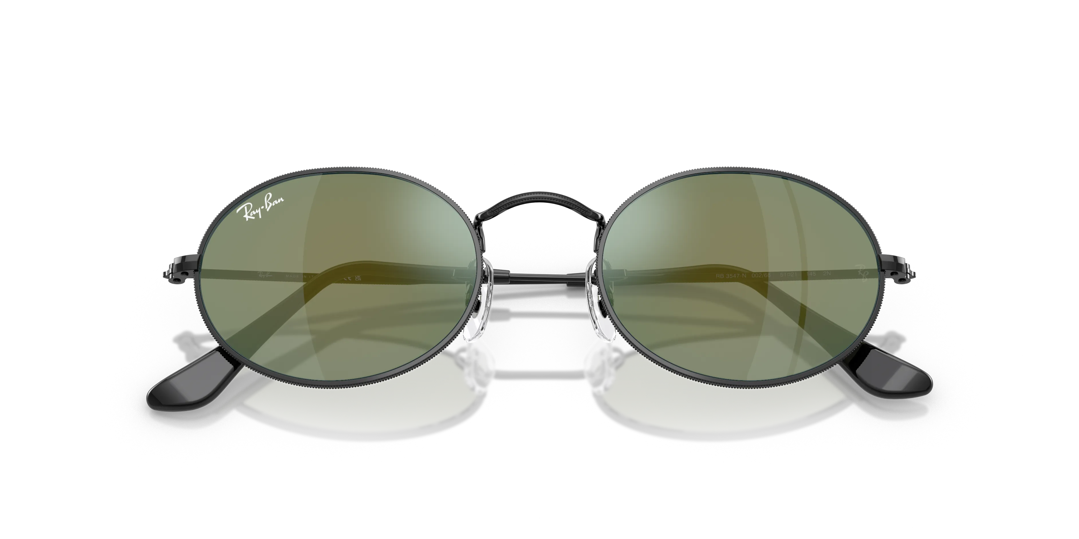 Ray - Ban RB3547N OVAL 002/68 Occhiali da sole Metallo Nero Rotonda Normale - immagine 2