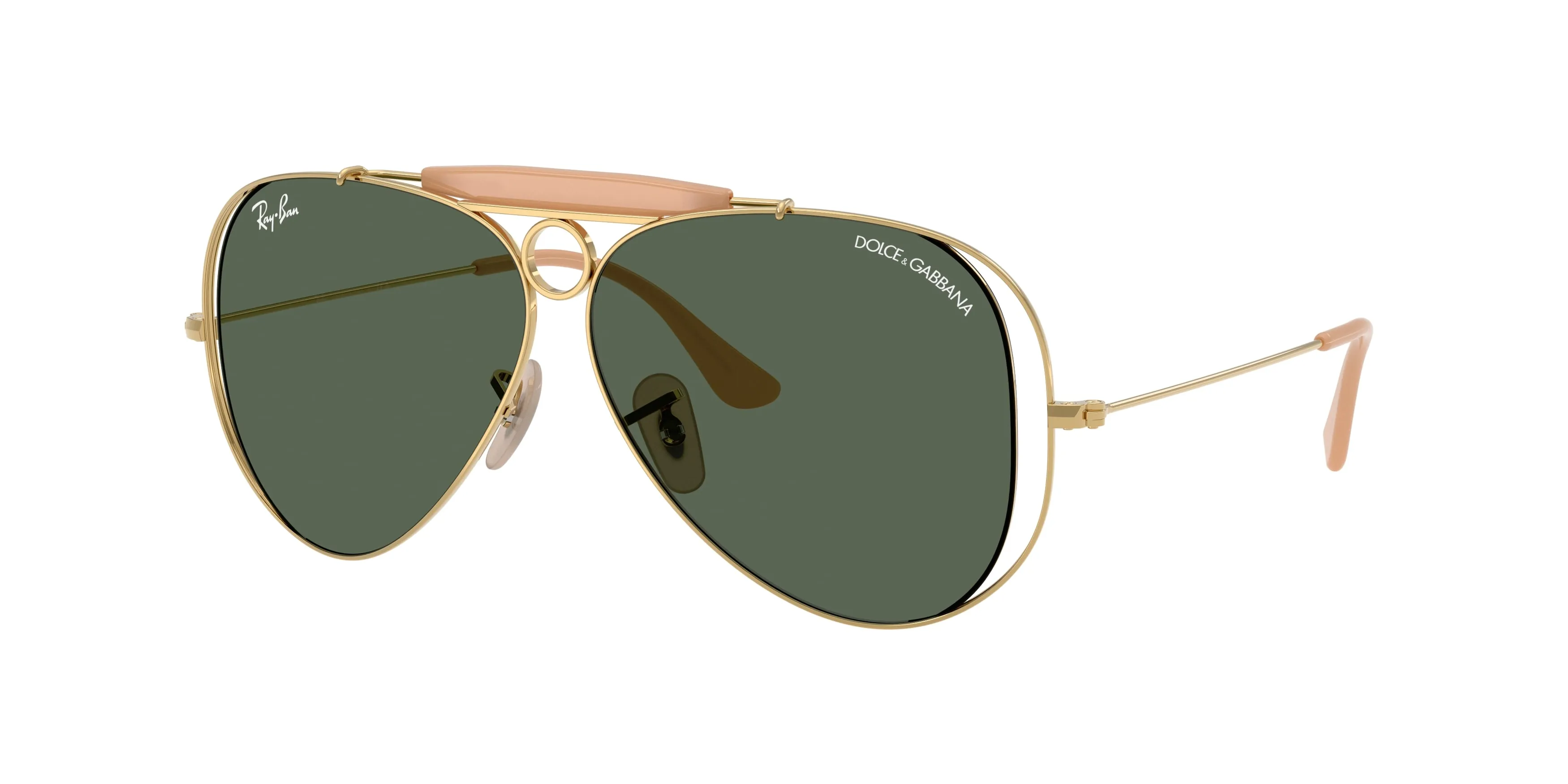 Ray - Ban RB3138M 001/71 Occhiali da sole Metallo Oro Verde Pilot Normale - immagine 1