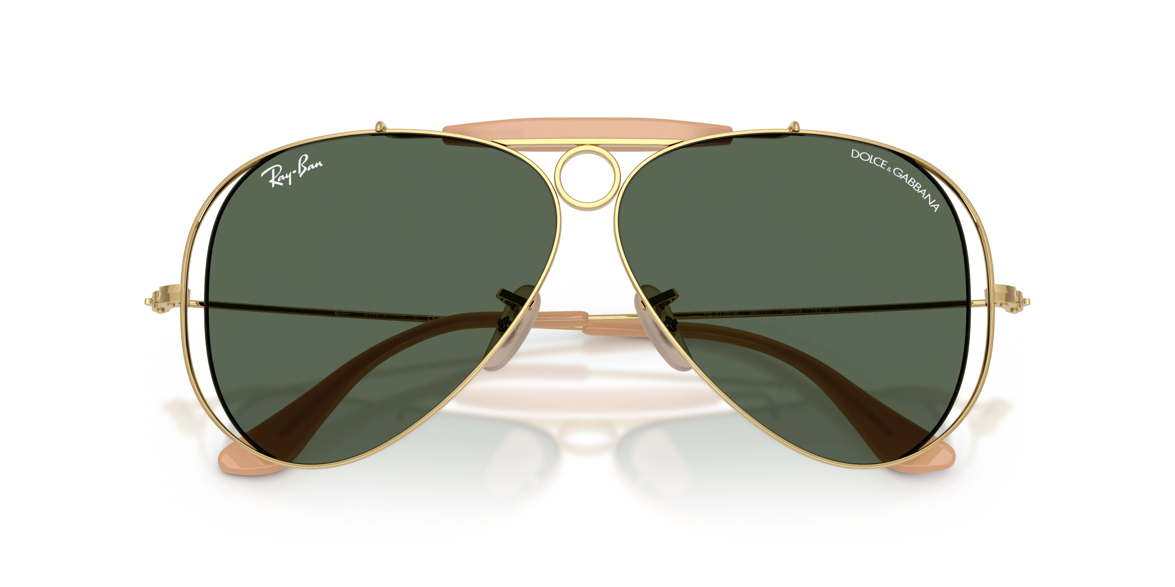 Ray - Ban RB3138M 001/71 Occhiali da sole Metallo Oro Verde Pilot Normale - immagine 2