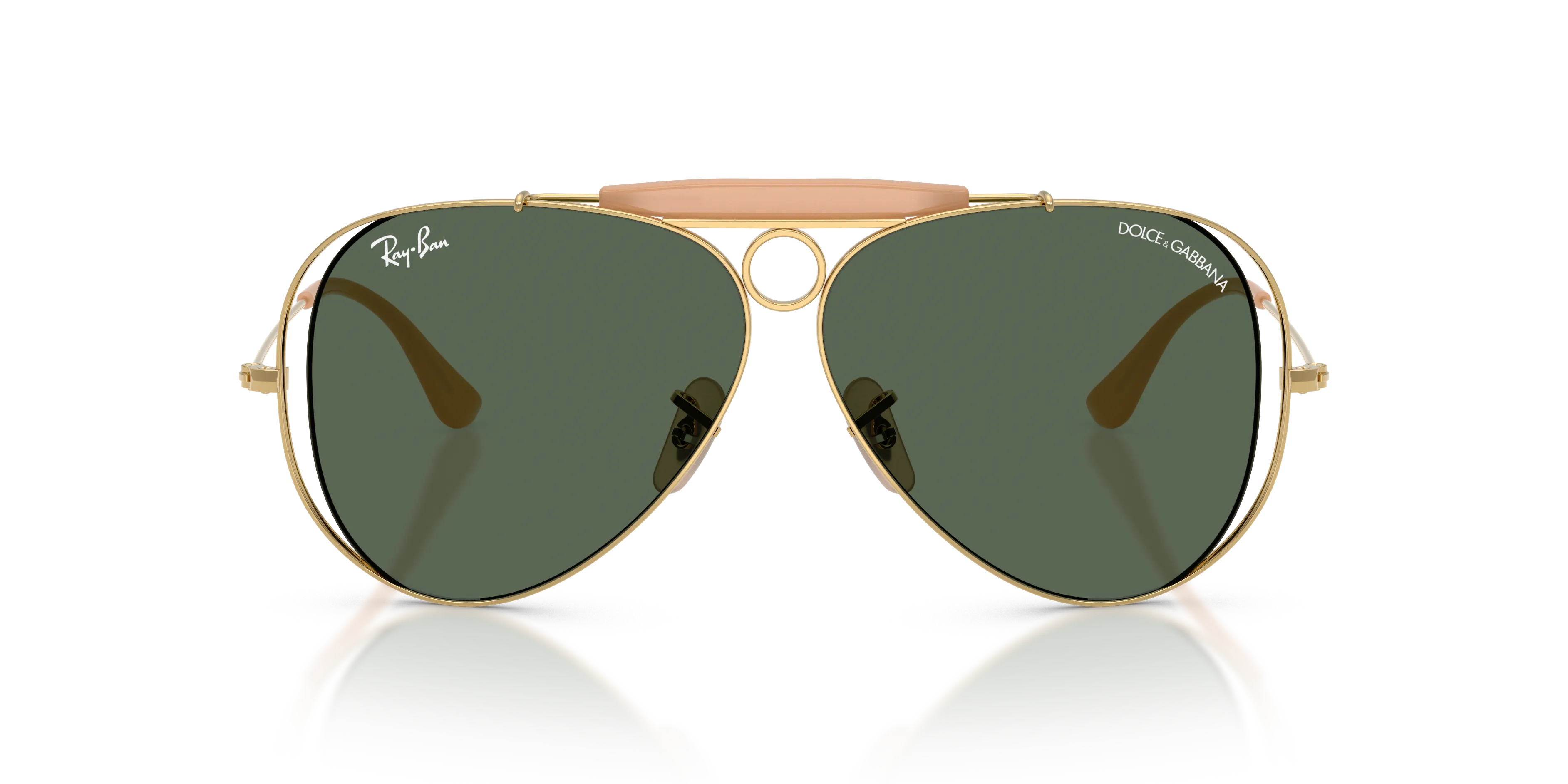 Ray - Ban RB3138M 001/71 Occhiali da sole Metallo Oro Verde Pilot Normale - immagine 3