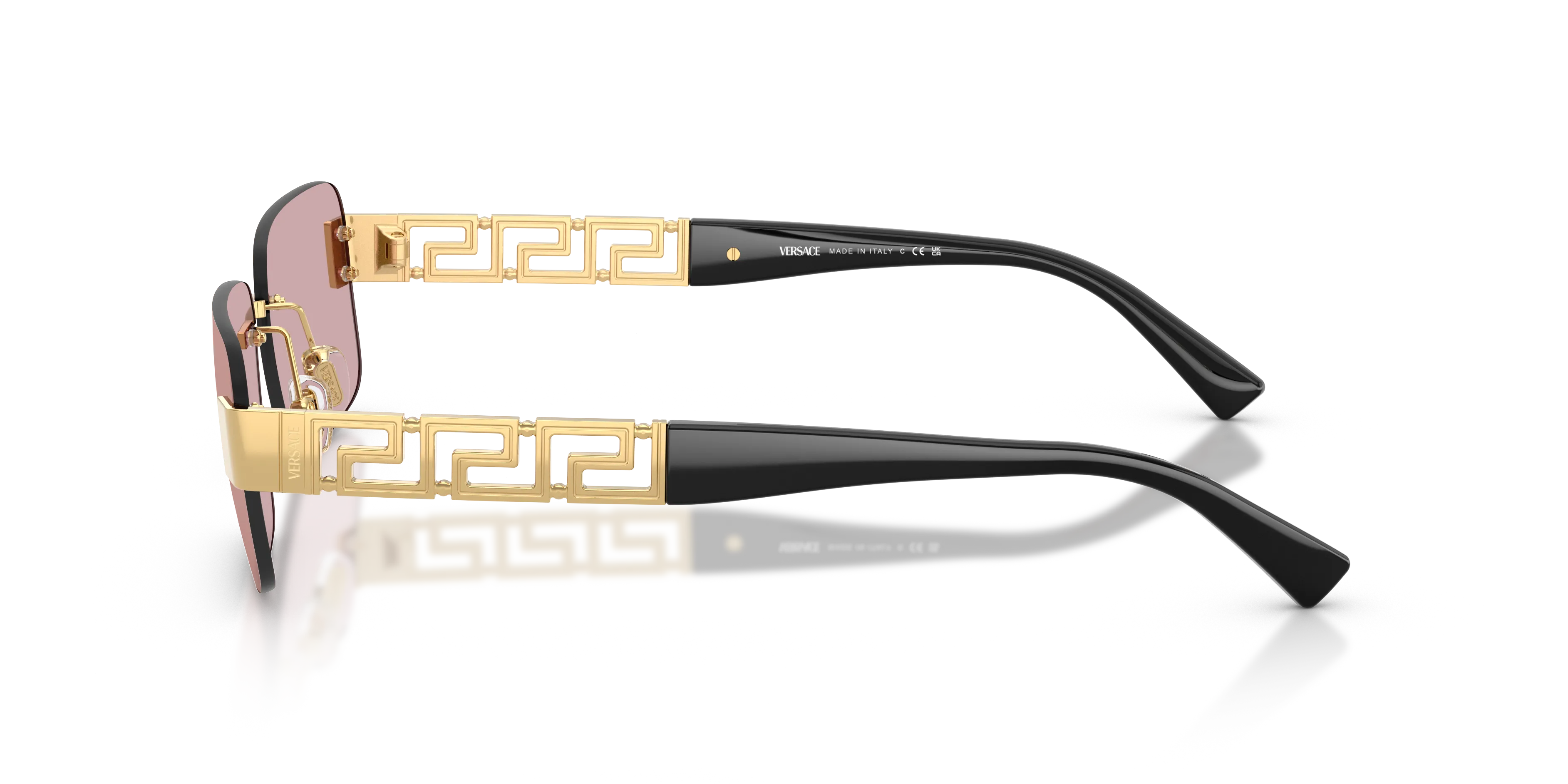 Versace VE2298 10021T Occhiali da sole Metallo Oro Squadrata Specchiate - immagine 4