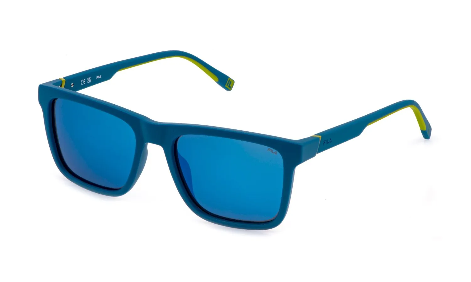 Fila SFID21 R22P Occhiali da sole Iniettato Blu Fumo Squadrata Polarizzata Specchiato - immagine 1