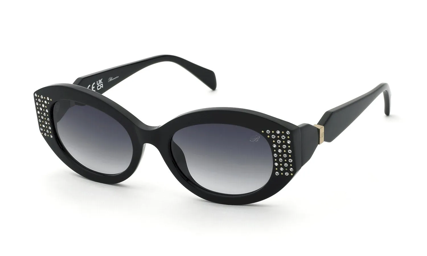 Blumarine SBM239S 700S Occhiali da sole Acetato Nero Fumo Geometrica Normale Sfumato - immagine 1