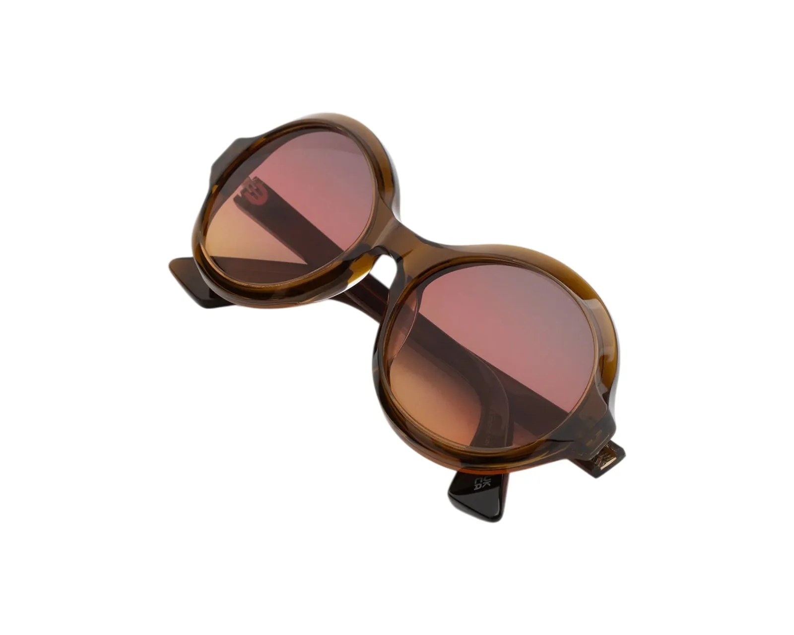 Marni I17 Nozea Brown Occhiali da sole Acetato Marrone Marrone Rotonda Normale Sfumato - immagine 3