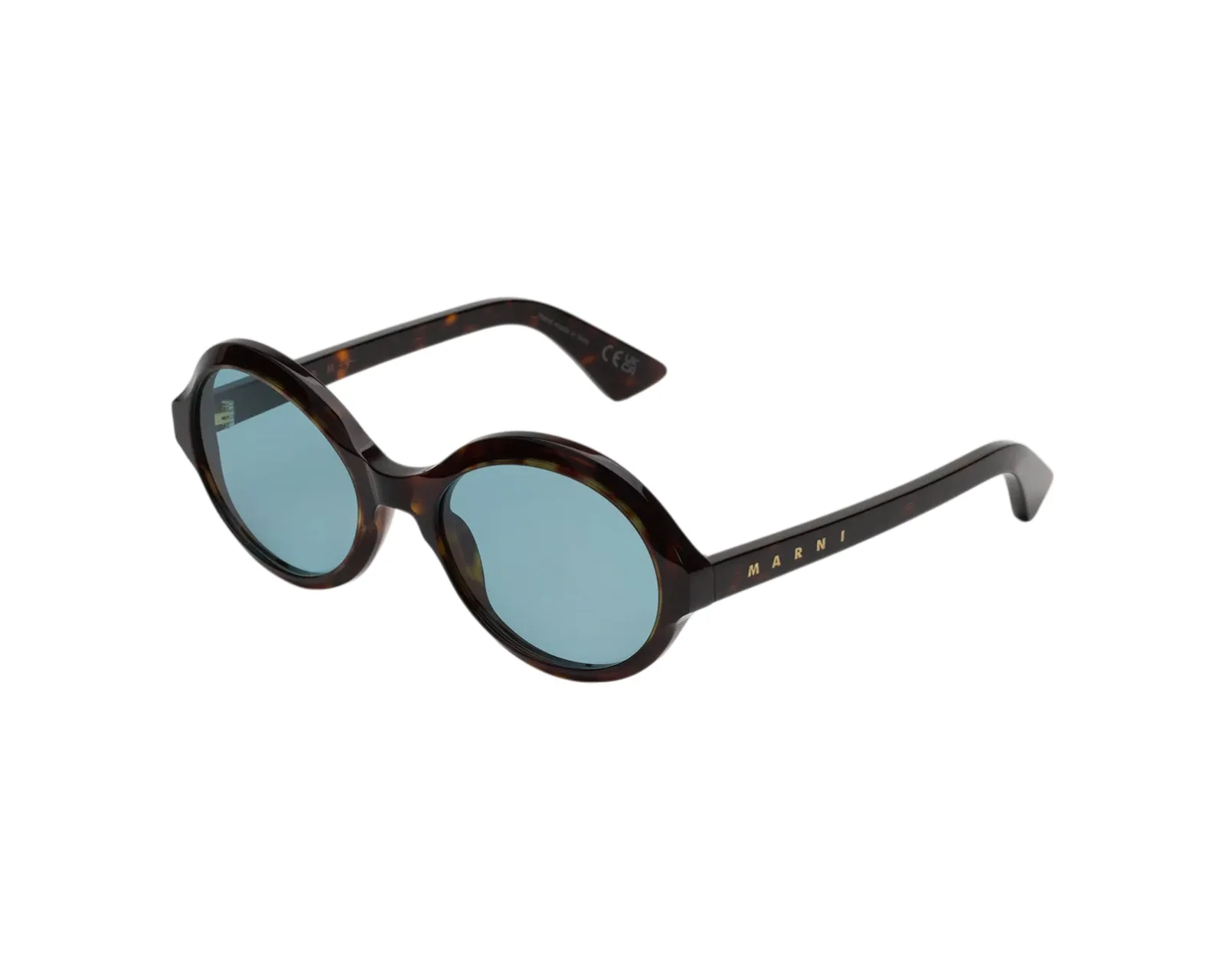 Marni Z6Z Nozea Dark Havana Occhiali da sole Acetato Havana Azzurro Rotonda Normale - immagine 1