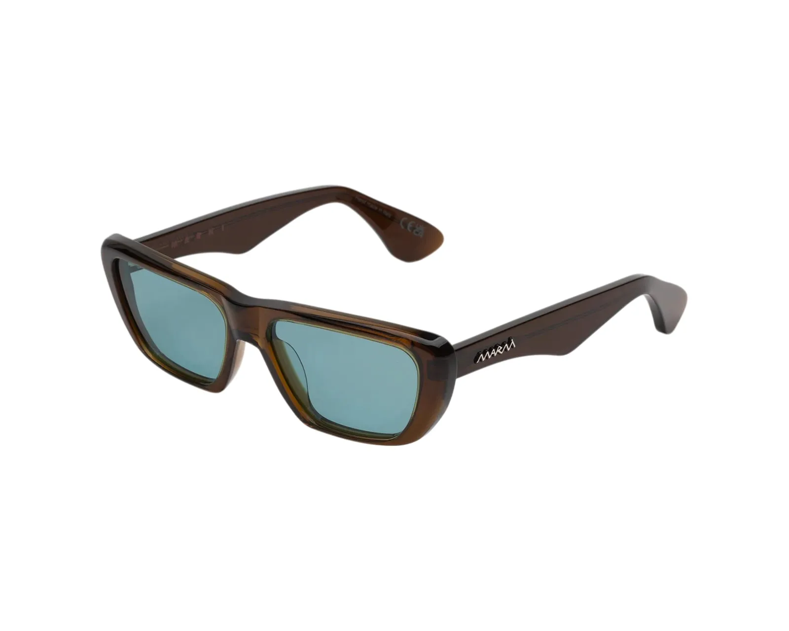 Marni 1FF Jimura Brown Occhiali da sole Acetato Marrone Azzurro Squadrata Normale - immagine 1