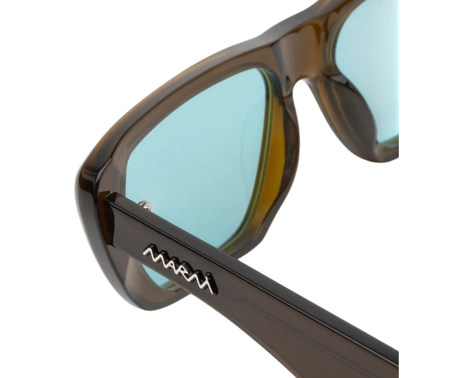 Marni 1FF Jimura Brown Occhiali da sole Acetato Marrone Azzurro Squadrata Normale - immagine 3