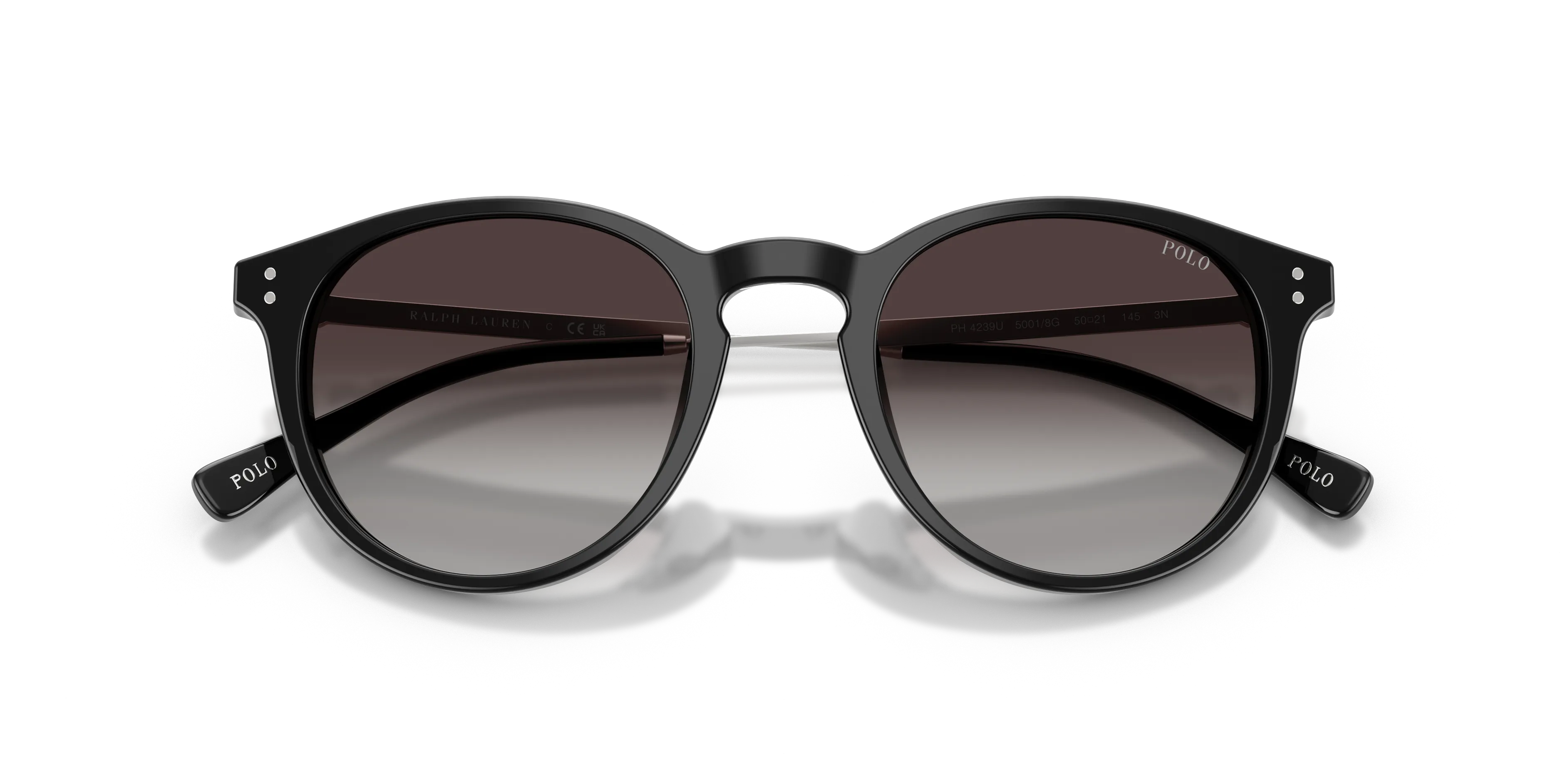 Polo Ralph Lauren PH4239U 50018G Occhiali da sole Acetato Nero Nero Pantos Normale Sfumato - immagine 2