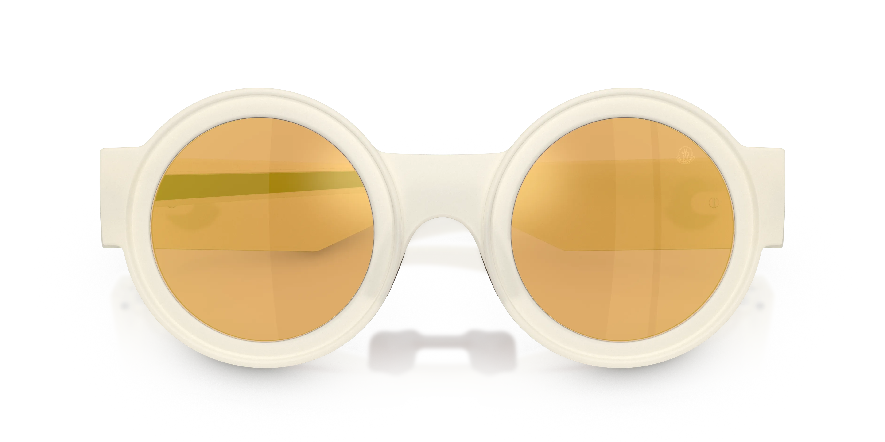 Moncler ME8020U MODUS 50407J Occhiali da sole Iniettato Bianco Marrone Rotonda Specchiate - immagine 2