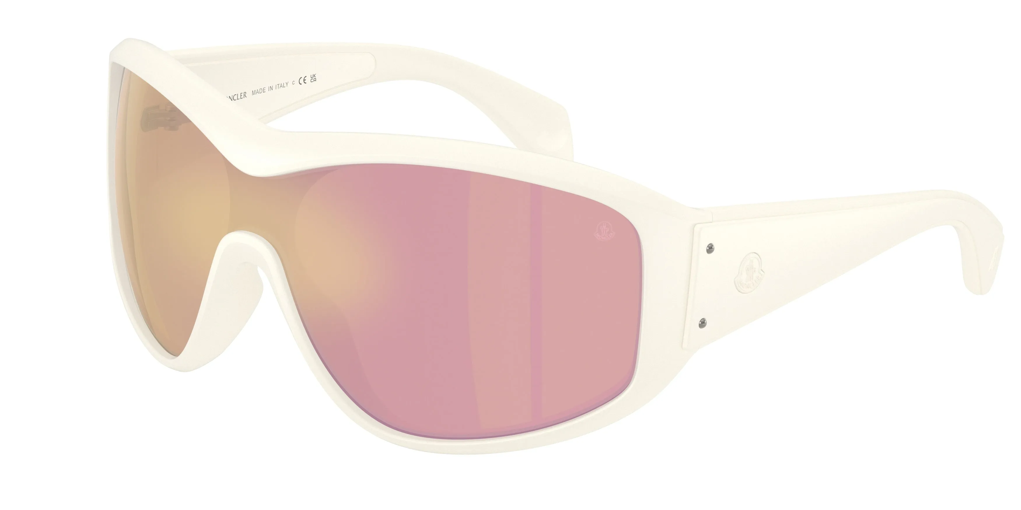 Moncler ME8016U THYRA 50367J Occhiali da sole Iniettato Bianco Marrone Rotonda Specchiate - immagine 1