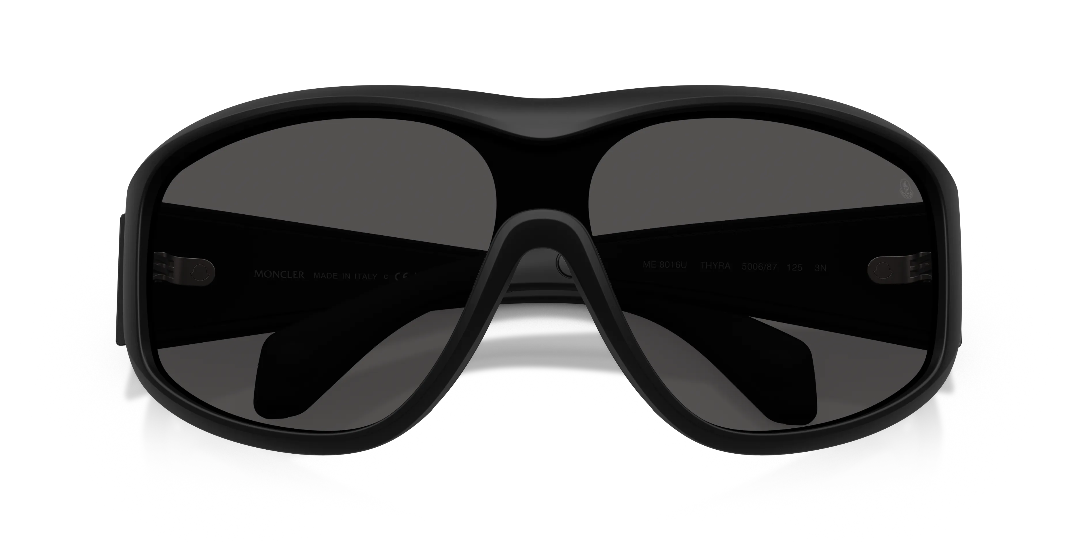 Moncler ME8016U THYRA 500687 Occhiali da sole Iniettato Nero Grigio Rotonda Normale - immagine 2