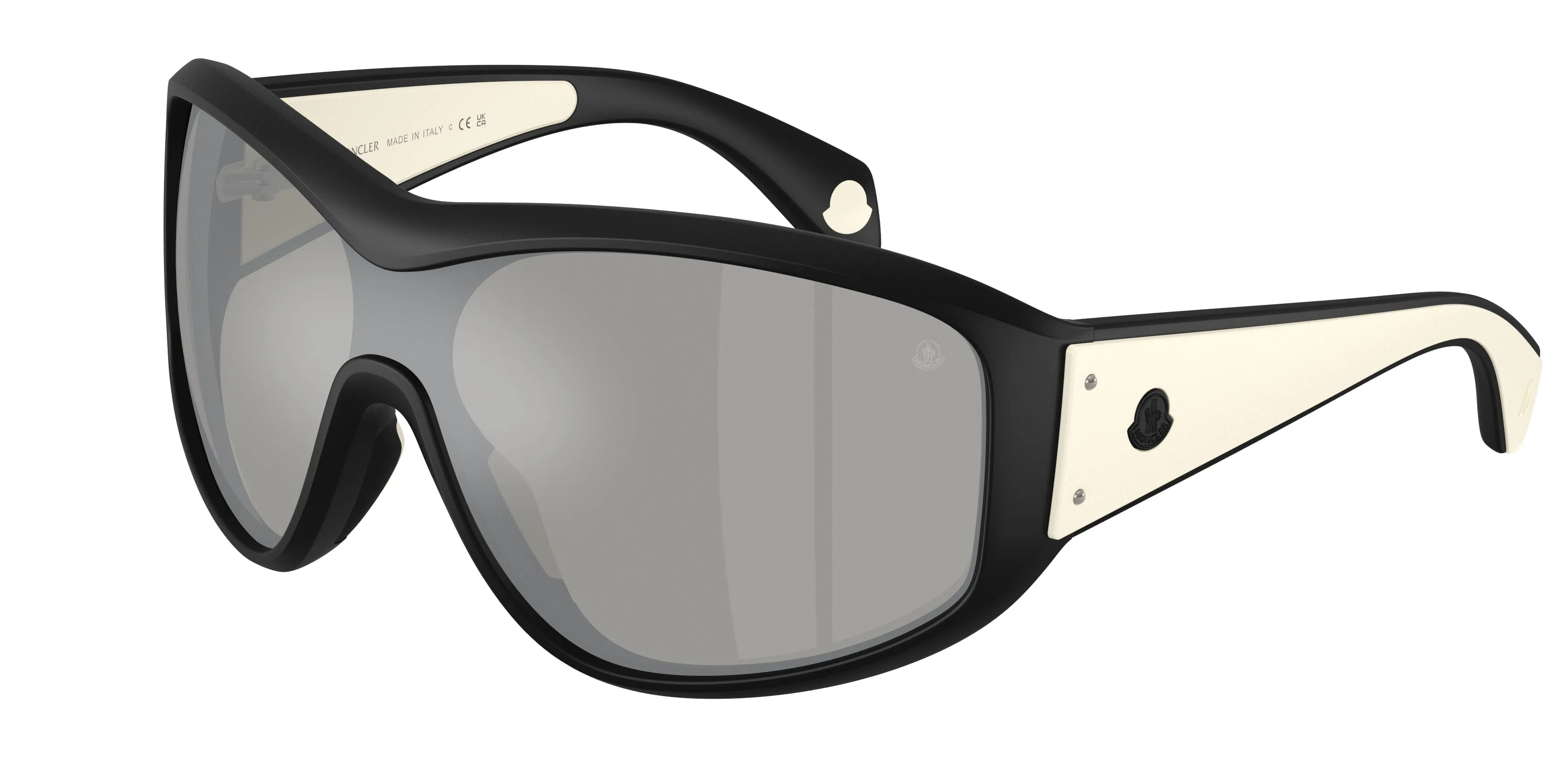 Moncler ME8016U THYRA 50026G Occhiali da sole Iniettato Nero Argento Rotonda Normale - immagine 1