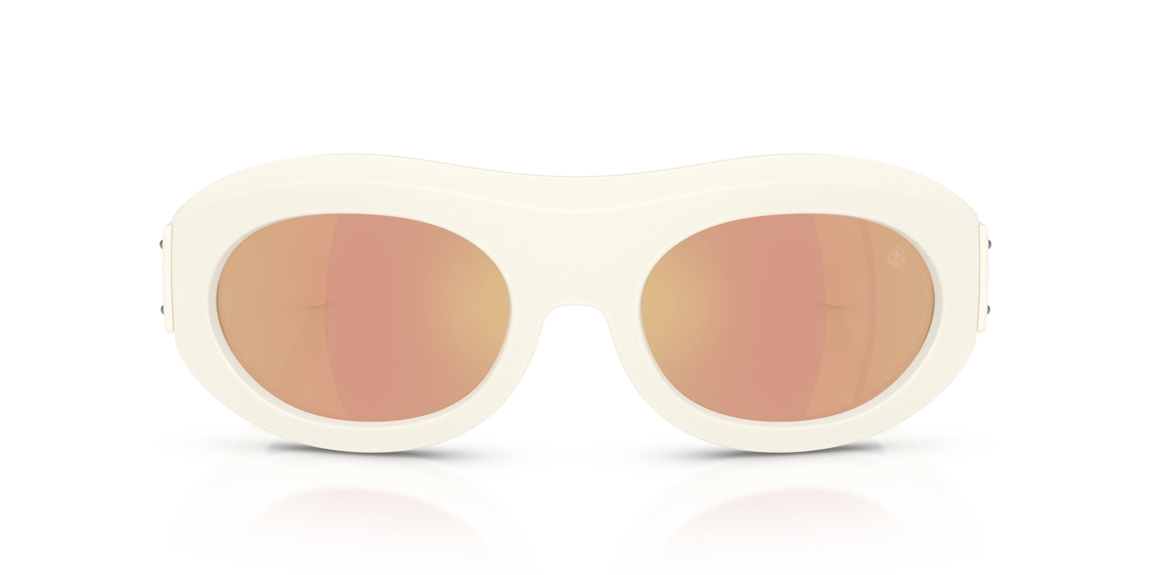 Moncler ME8015U RAMILLON 50367J Occhiali da sole Iniettato Bianco Marrone Rotonda Specchiate - immagine 3
