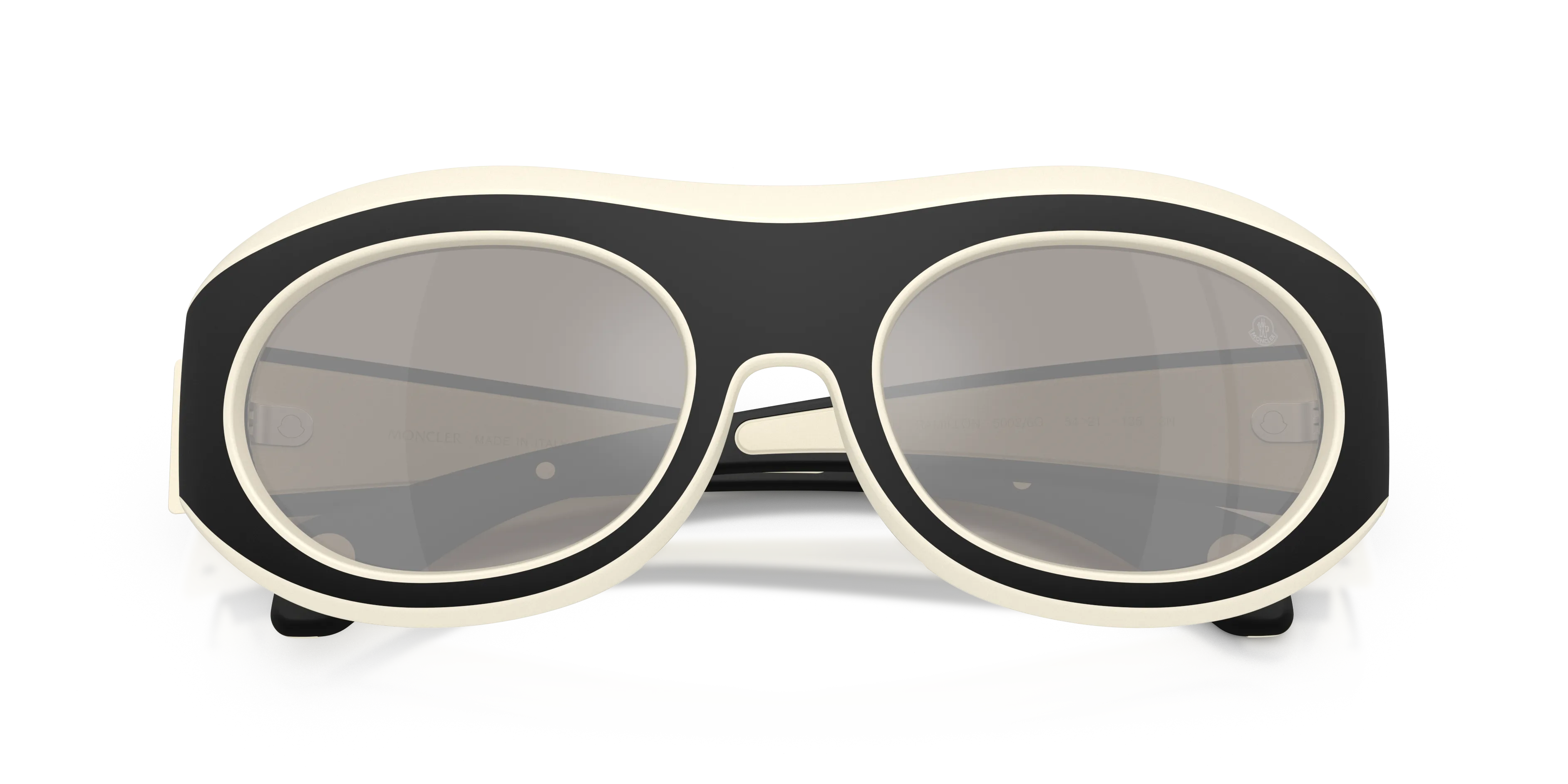 Moncler ME8015U RAMILLON 50026G Occhiali da sole Iniettato Bianco Argento Rotonda Normale - immagine 2