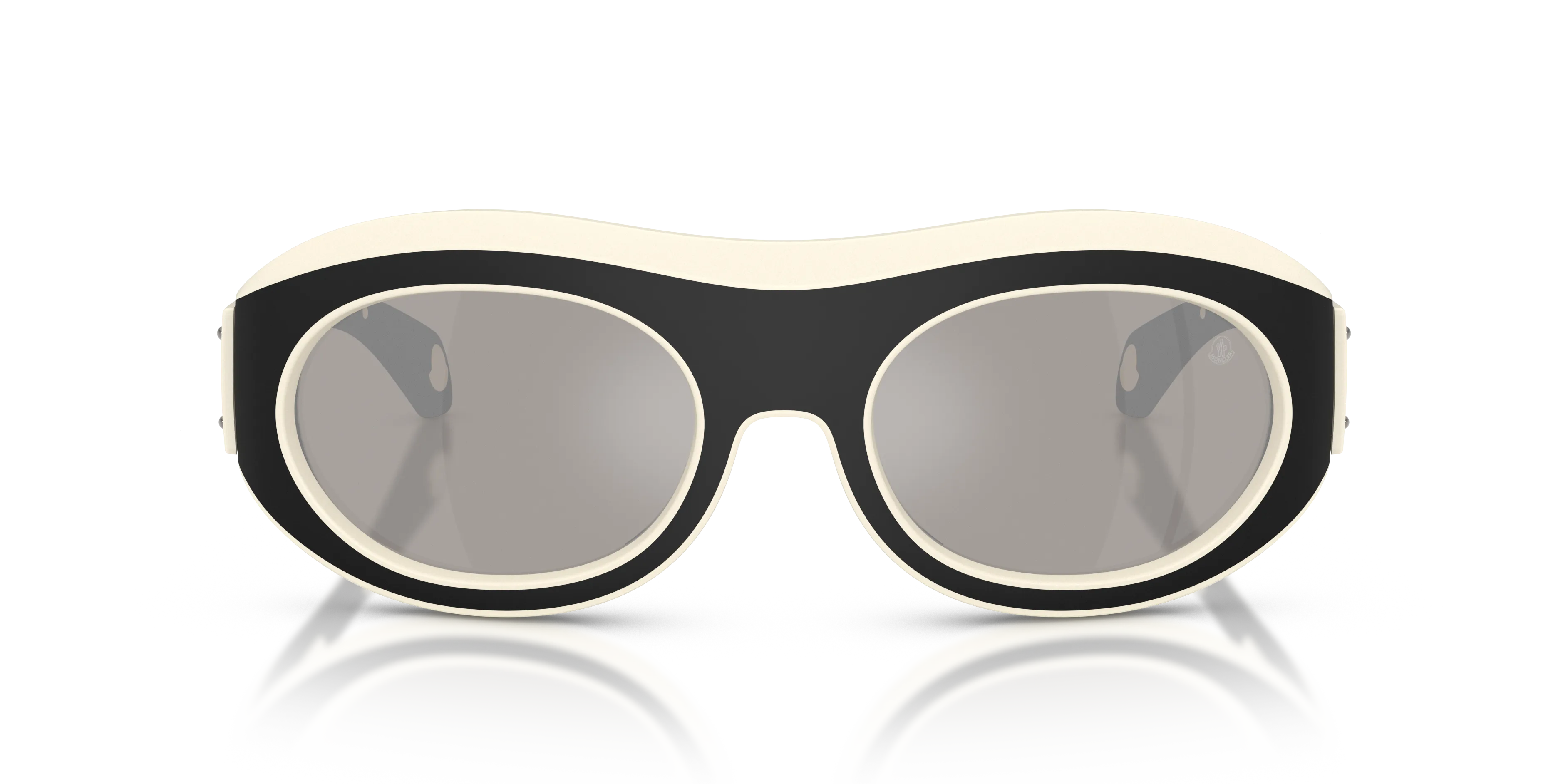 Moncler ME8015U RAMILLON 50026G Occhiali da sole Iniettato Bianco Argento Rotonda Normale - immagine 3