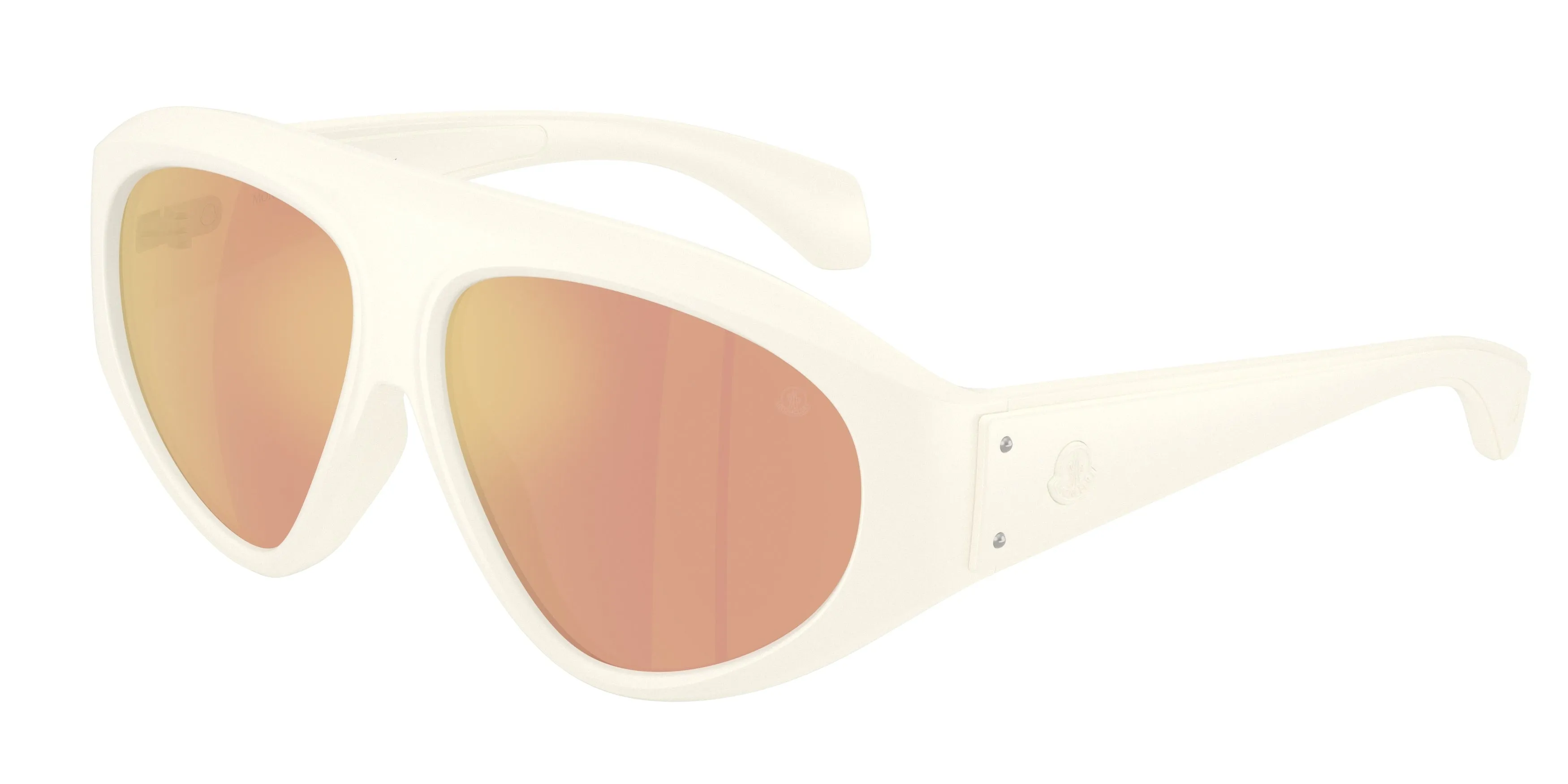 Moncler ME8014U ZYRA 50367J Occhiali da sole Iniettato Bianco Marrone Pilot Specchiate - immagine 1