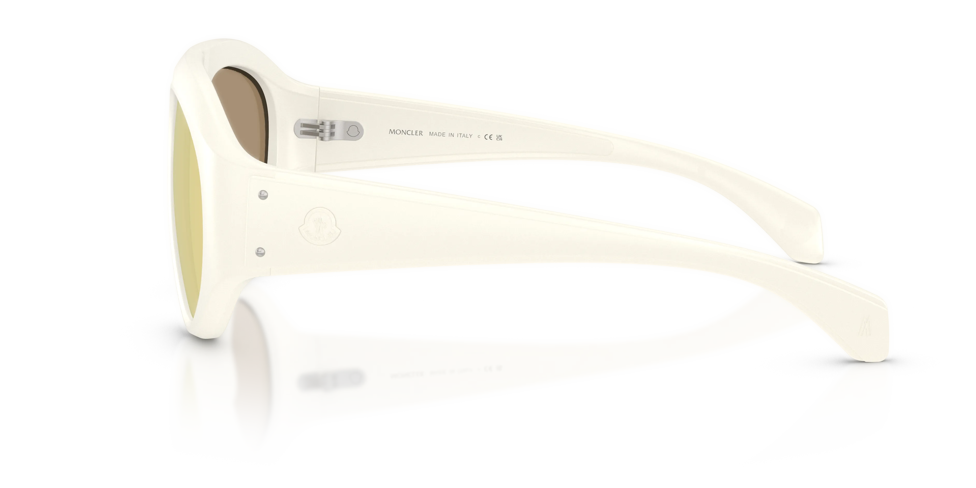 Moncler ME8014U ZYRA 50367J Occhiali da sole Iniettato Bianco Marrone Pilot Specchiate - immagine 4