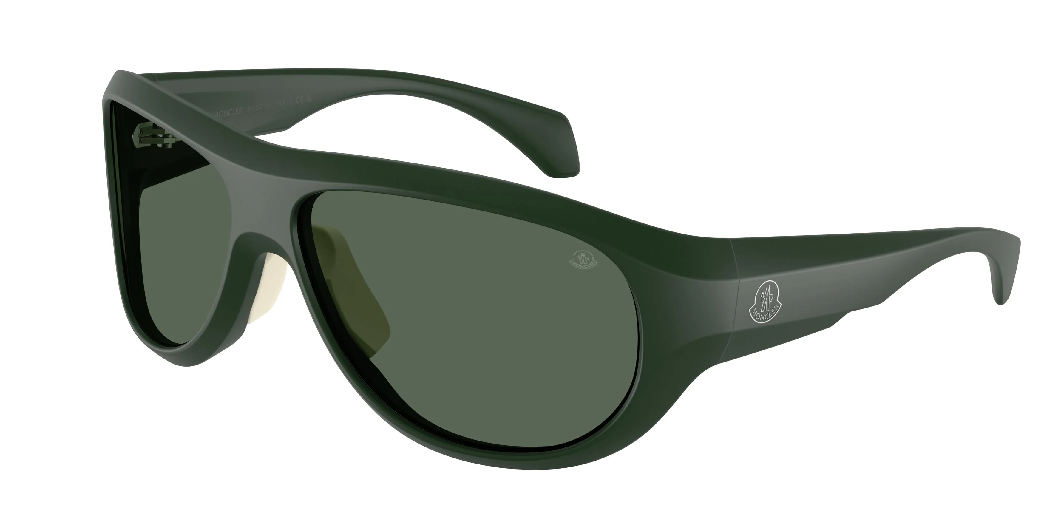 Moncler ME8013 BLEACHER 502971 Occhiali da sole Iniettato Verde Verde Rotonda Normale - immagine 1