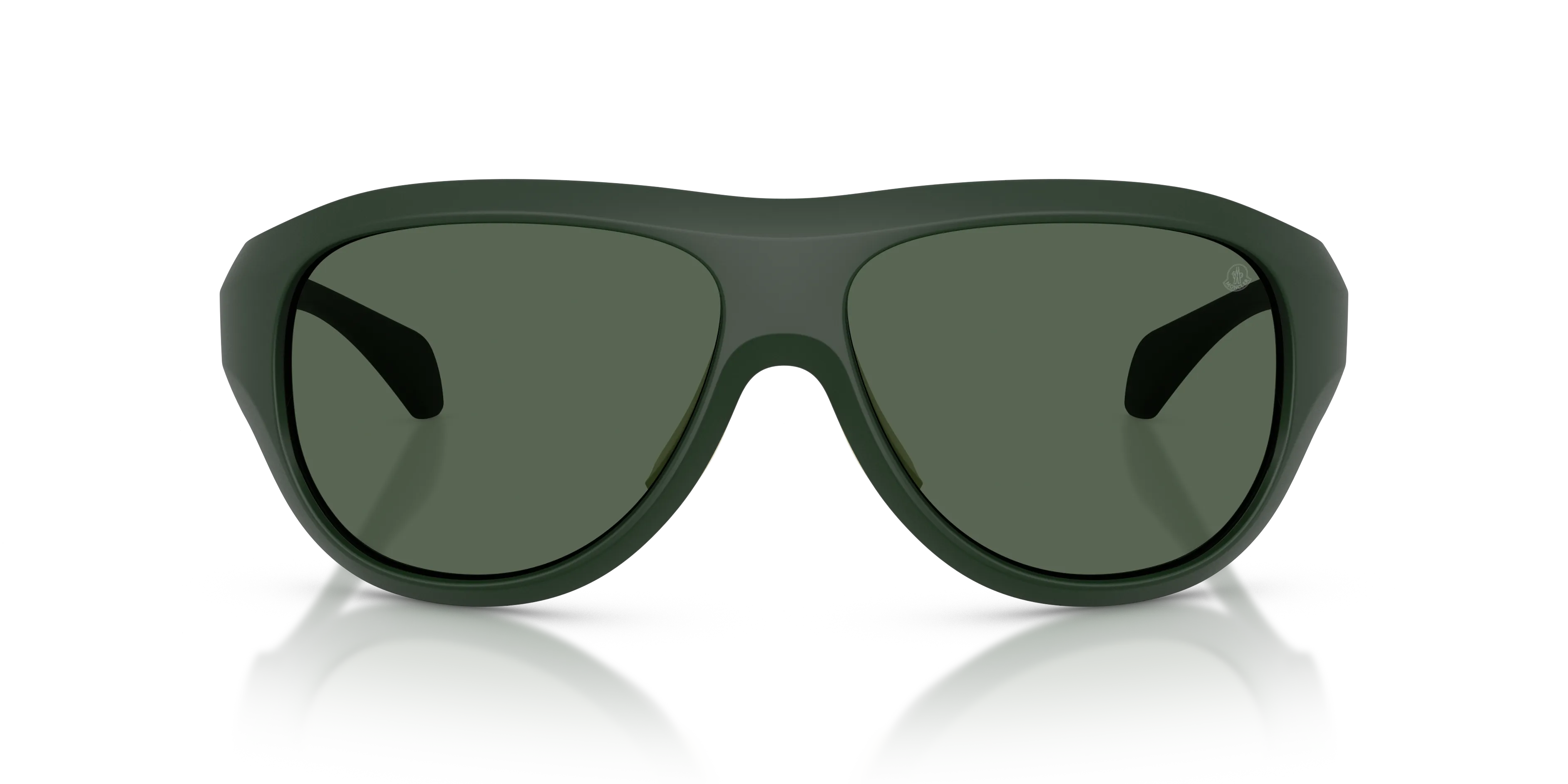 Moncler ME8013 BLEACHER 502971 Occhiali da sole Iniettato Verde Verde Rotonda Normale - immagine 3
