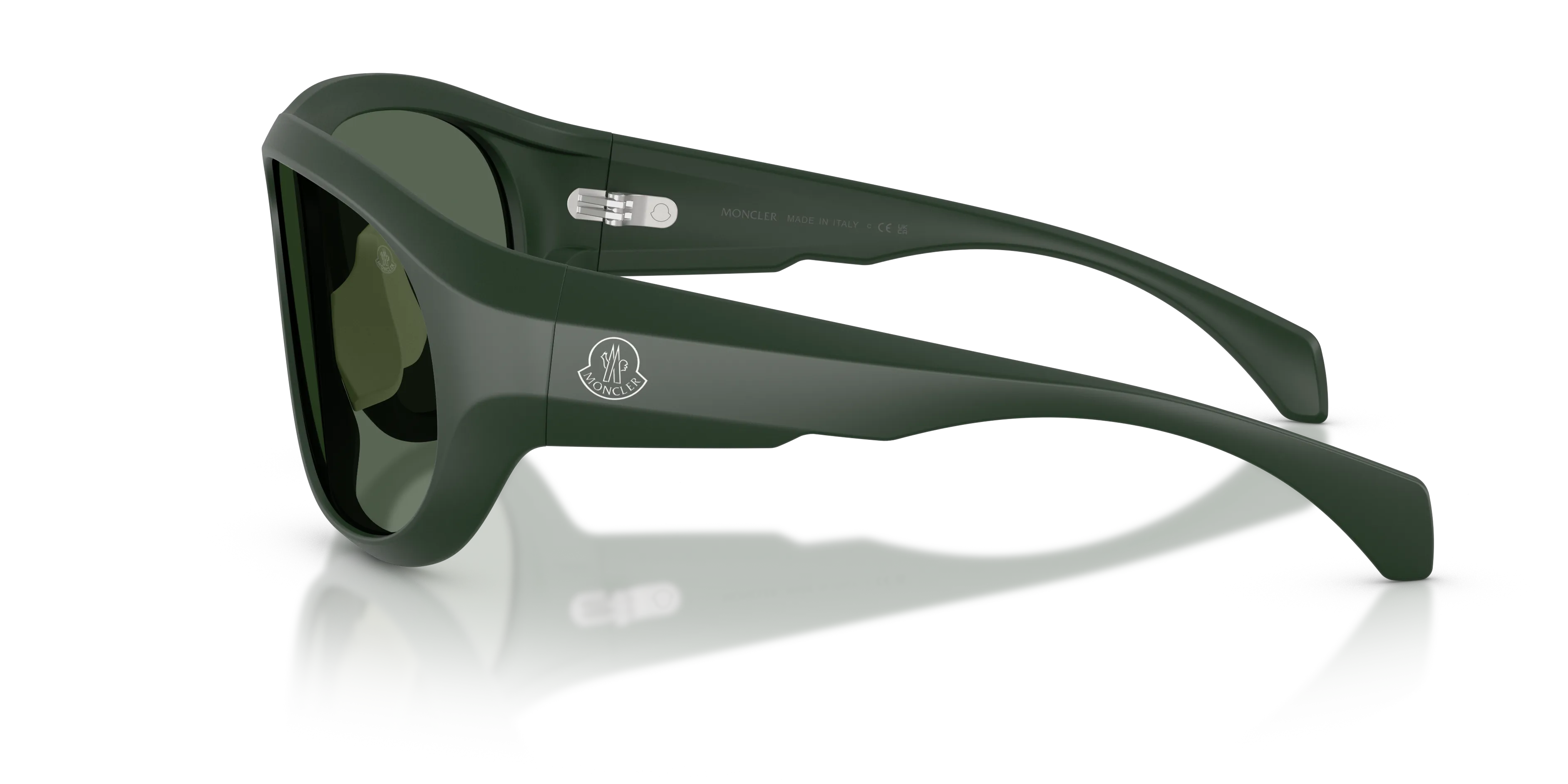 Moncler ME8013 BLEACHER 502971 Occhiali da sole Iniettato Verde Verde Rotonda Normale - immagine 4