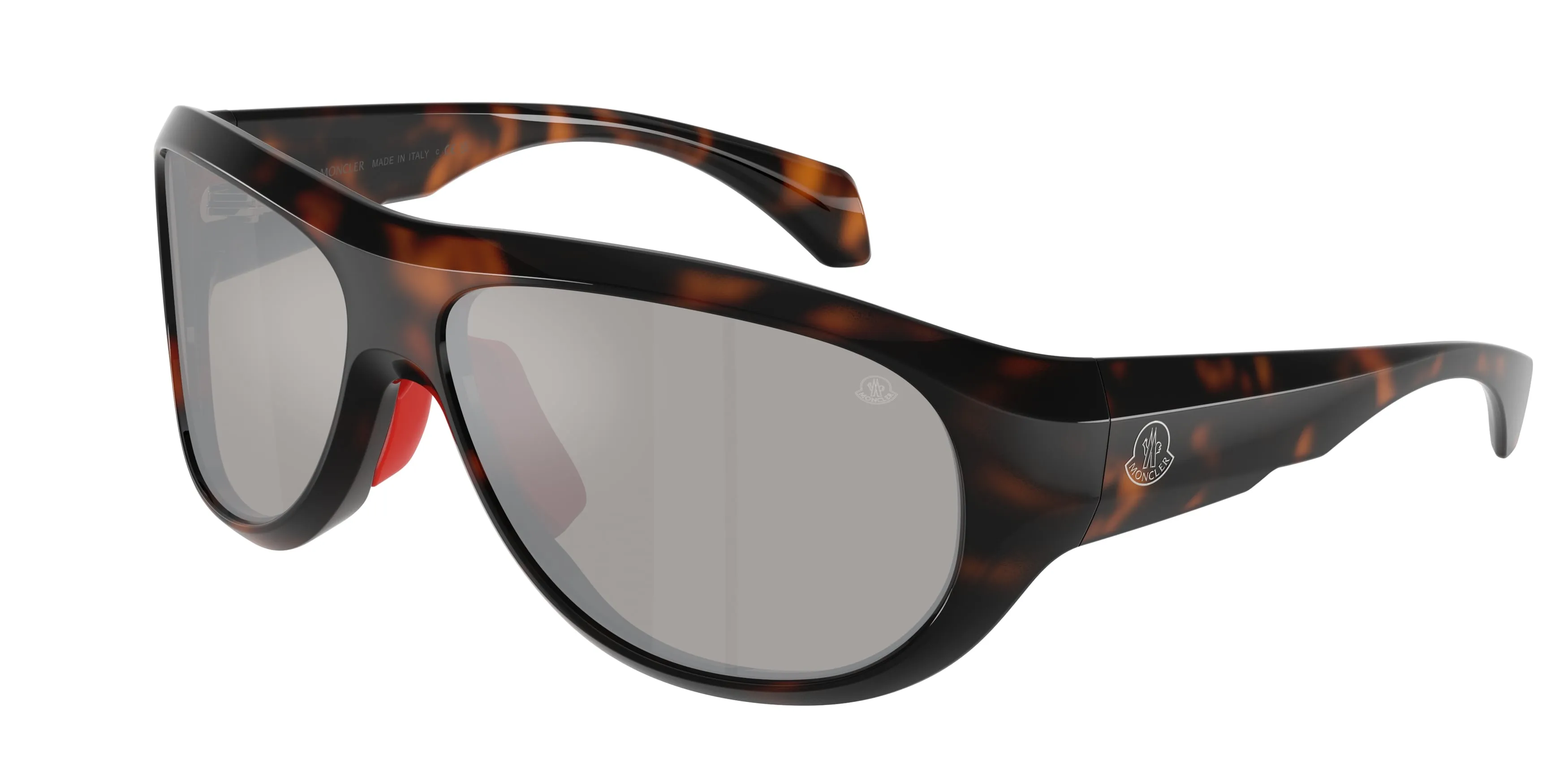 Moncler ME8013 BLEACHER 50216G Occhiali da sole Iniettato Tartaruga Argento Rotonda Normale - immagine 1
