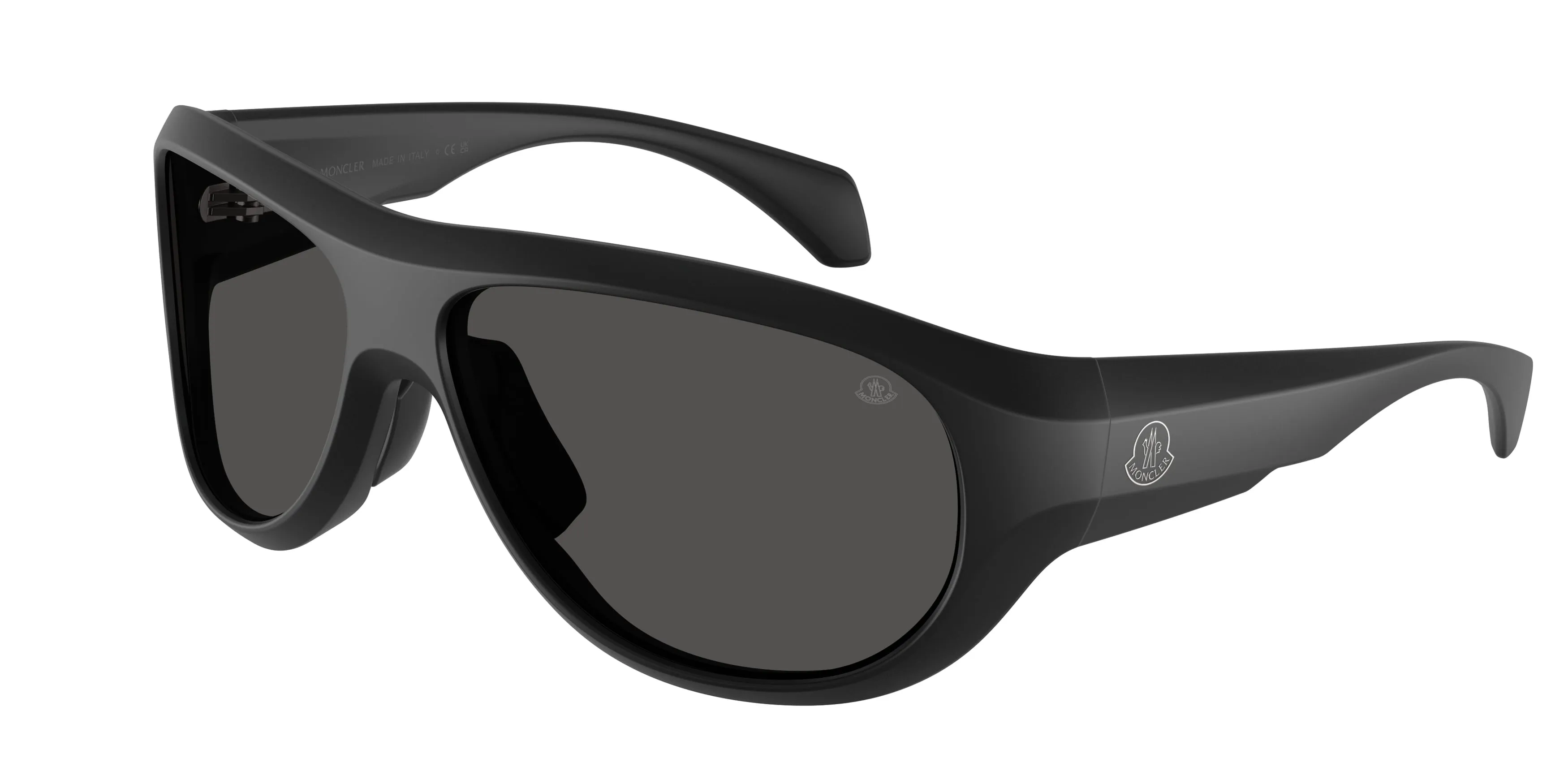 Moncler ME8013 BLEACHER 500687 Occhiali da sole Iniettato Nero Grigio Rotonda Normale - immagine 1