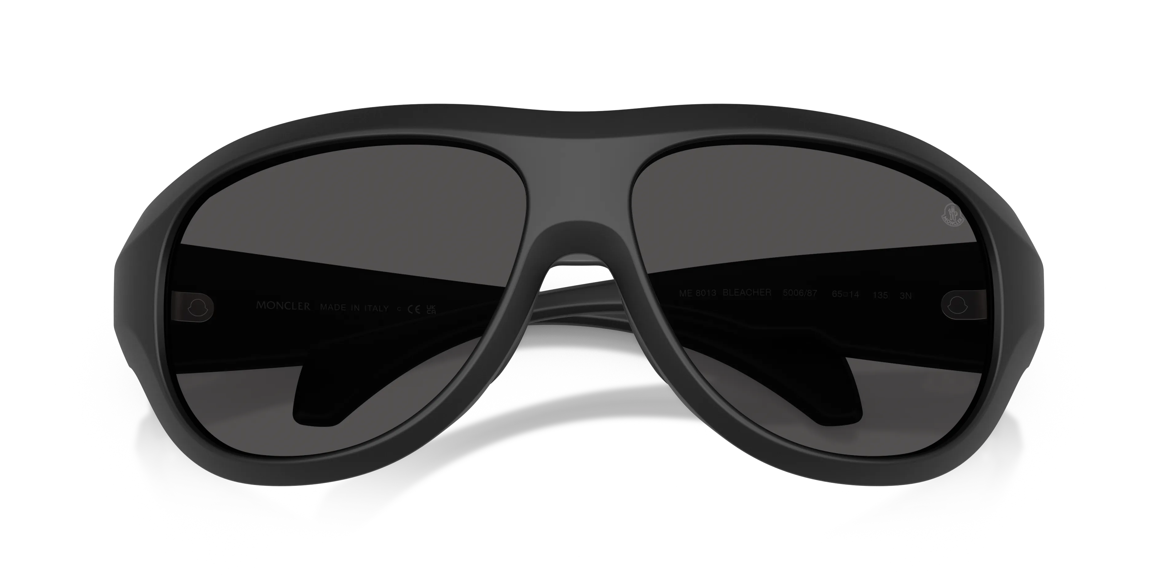 Moncler ME8013 BLEACHER 500687 Occhiali da sole Iniettato Nero Grigio Rotonda Normale - immagine 2