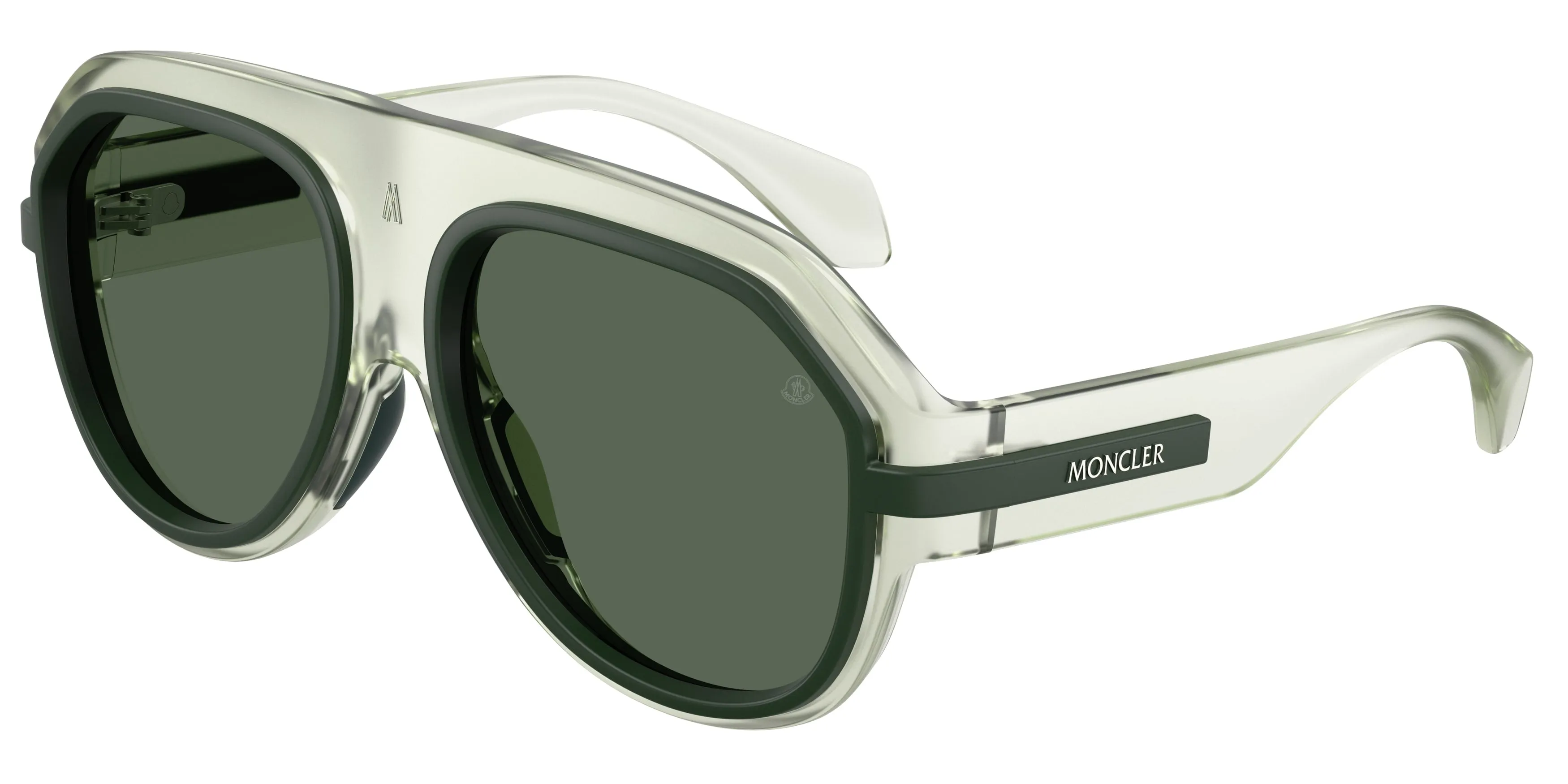 Moncler ME8012U FYNDER 502571 Occhiali da sole Iniettato Verde Verde Pilot Normale - immagine 1