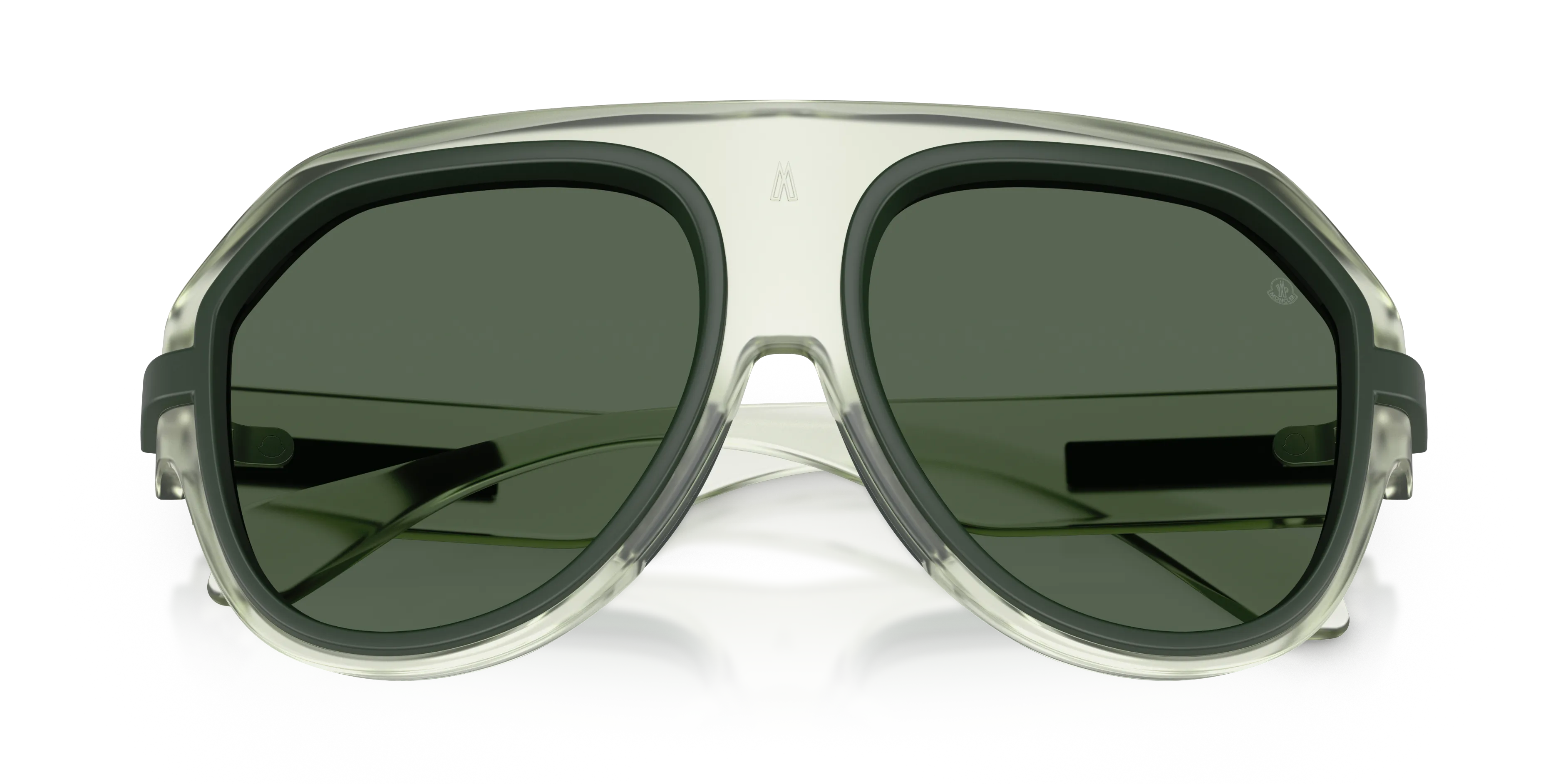 Moncler ME8012U FYNDER 502571 Occhiali da sole Iniettato Verde Verde Pilot Normale - immagine 2