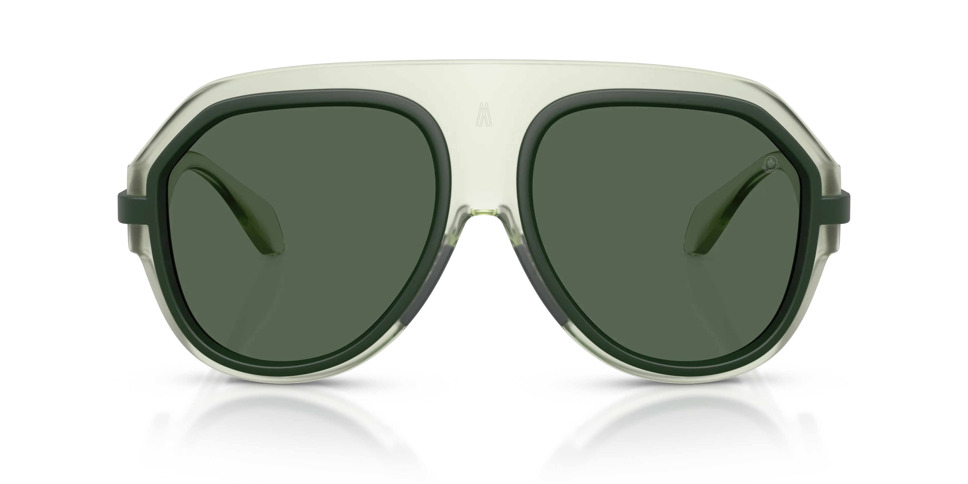 Moncler ME8012U FYNDER 502571 Occhiali da sole Iniettato Verde Verde Pilot Normale - immagine 3