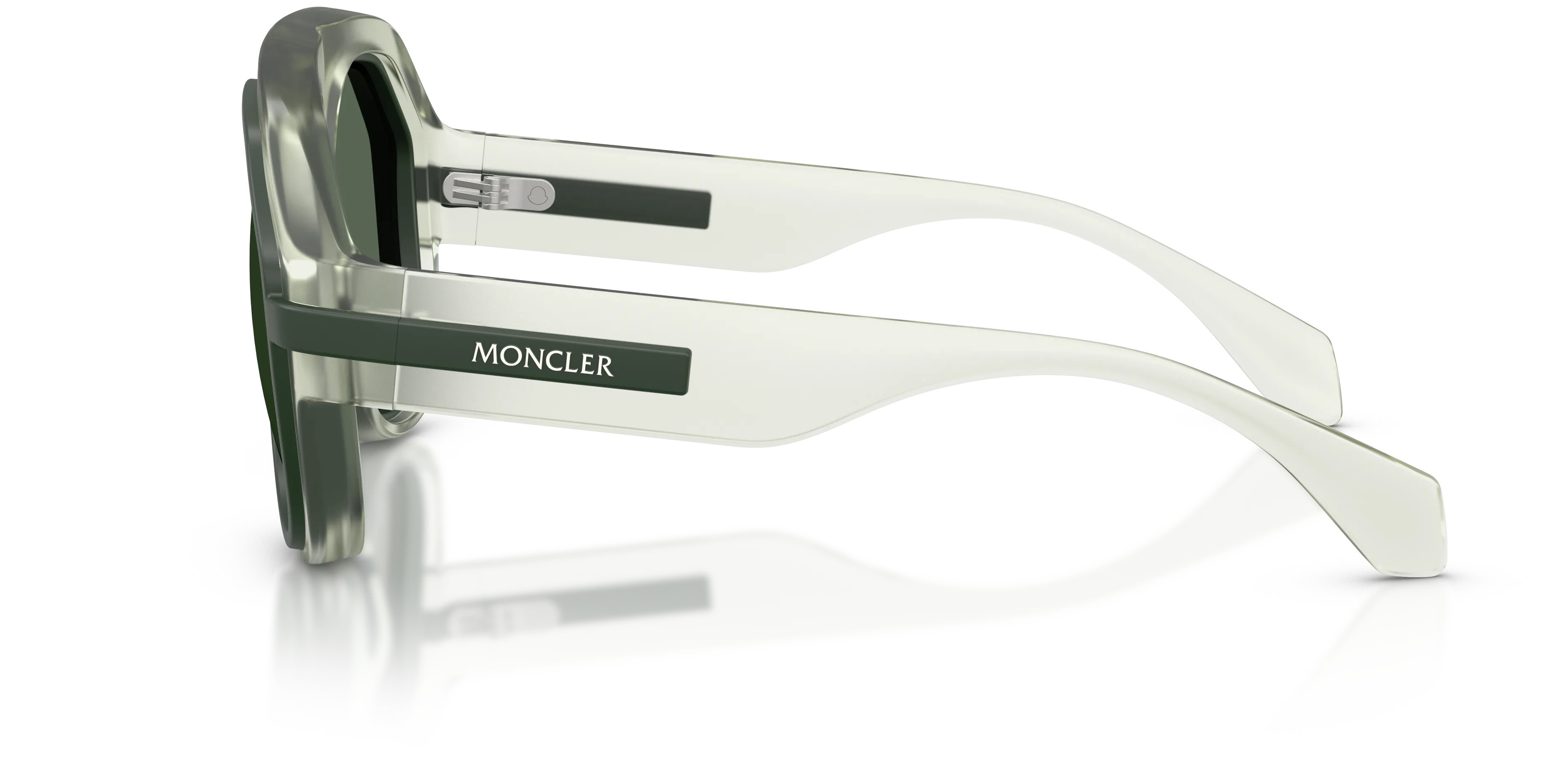 Moncler ME8012U FYNDER 502571 Occhiali da sole Iniettato Verde Verde Pilot Normale - immagine 4