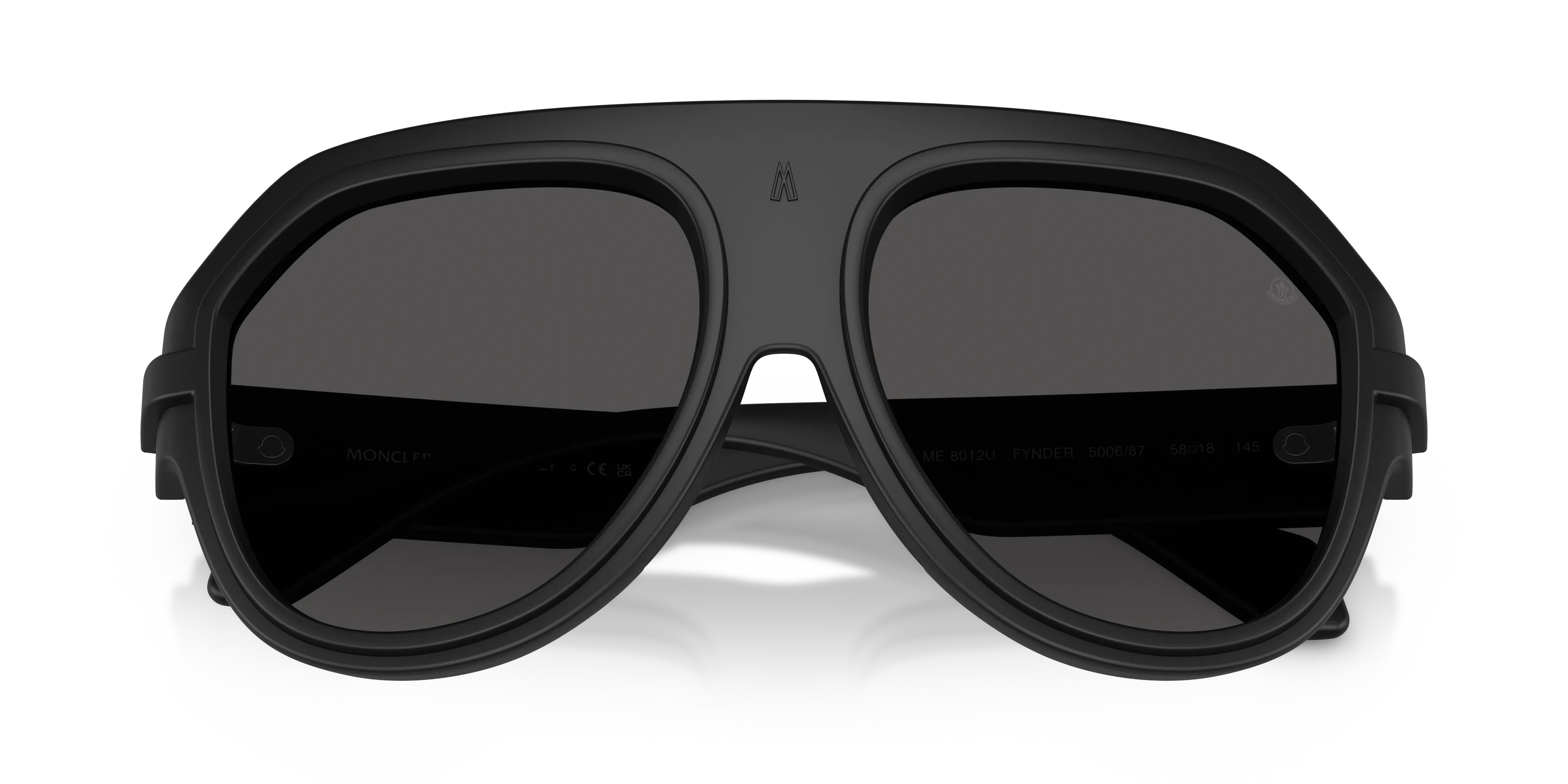Moncler ME8012U FYNDER 500687 Occhiali da sole Iniettato Nero Grigio Pilot Normale - immagine 2