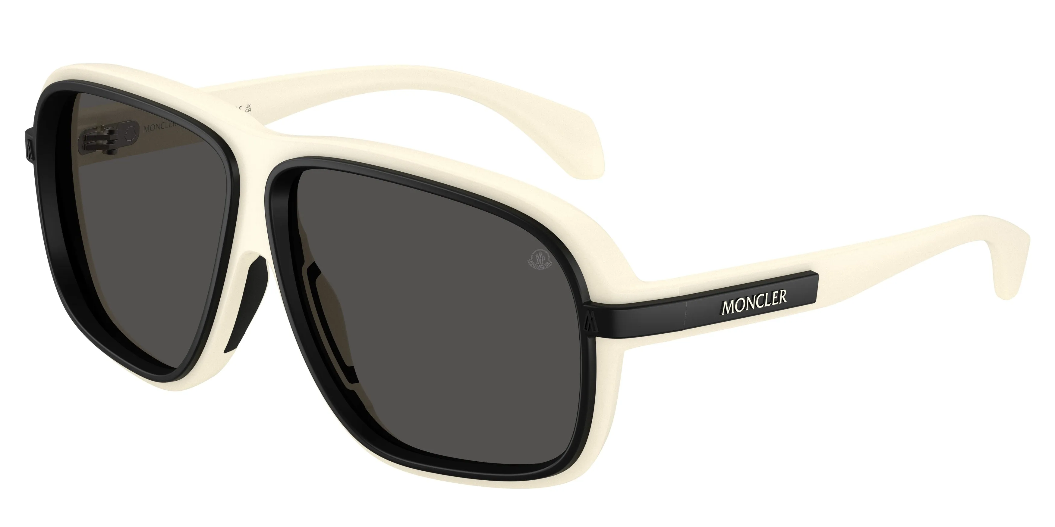 Moncler ME8011U TWOTONE 500287 Occhiali da sole Iniettato Bianco Grigio Squadrata Normale - immagine 1