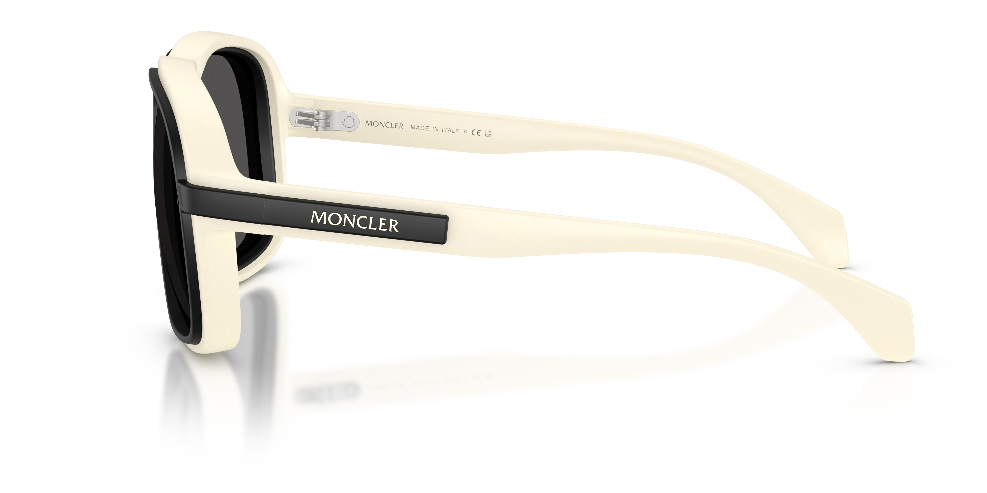 Moncler ME8011U TWOTONE 500287 Occhiali da sole Iniettato Bianco Grigio Squadrata Normale - immagine 4