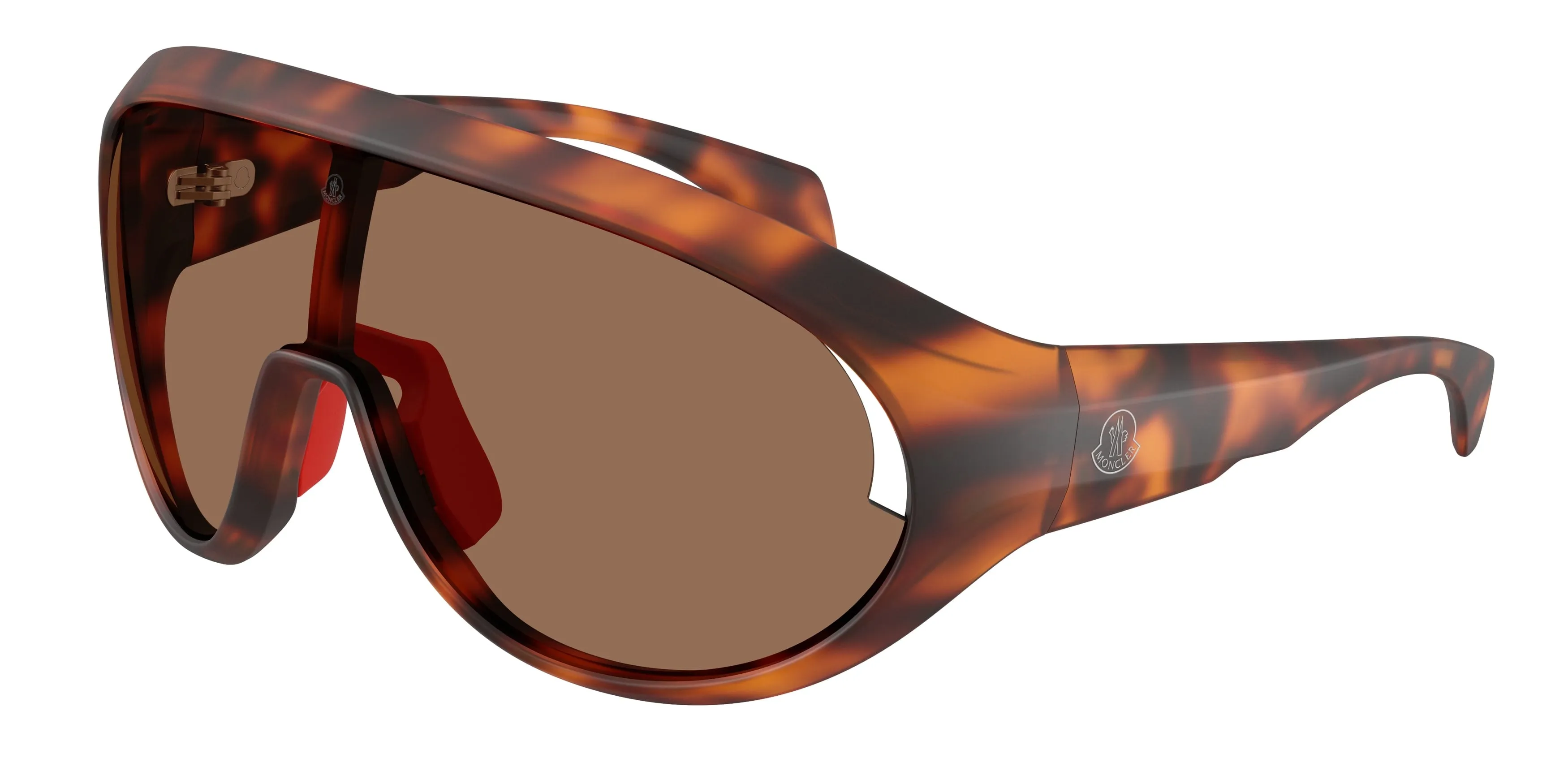 Moncler ME8010 CONTRAST 502673 Occhiali da sole Iniettato Tartaruga Marrone Rotonda Normale - immagine 1