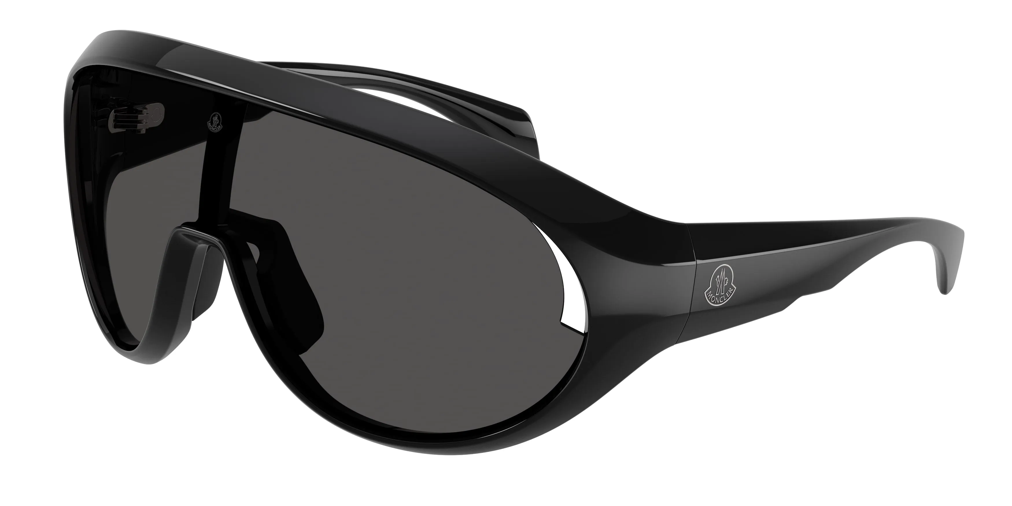 Moncler ME8010 CONTRAST 500187 Occhiali da sole Iniettato Nero Grigio Rotonda Normale - immagine 1