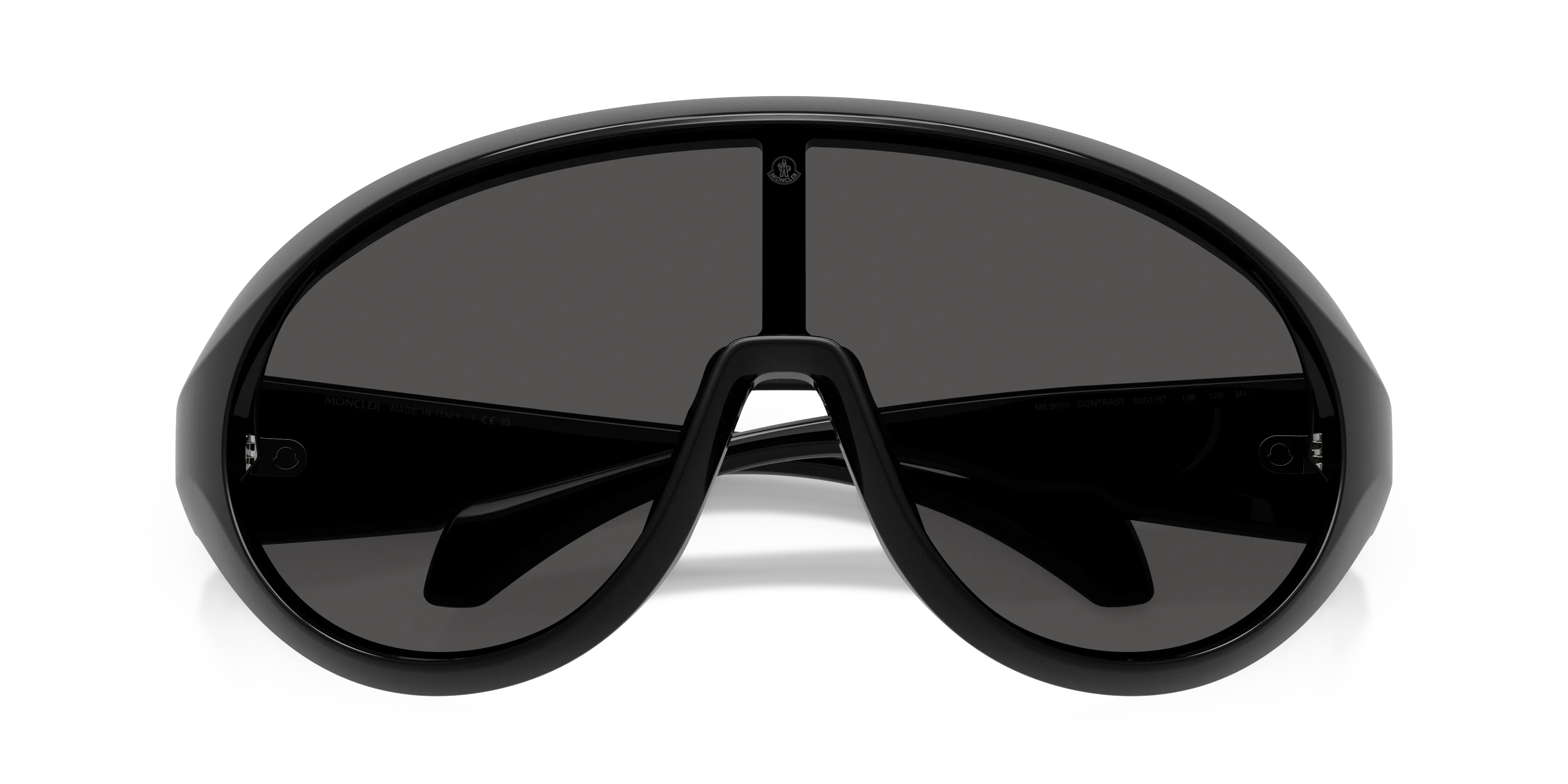Moncler ME8010 CONTRAST 500187 Occhiali da sole Iniettato Nero Grigio Rotonda Normale - immagine 2