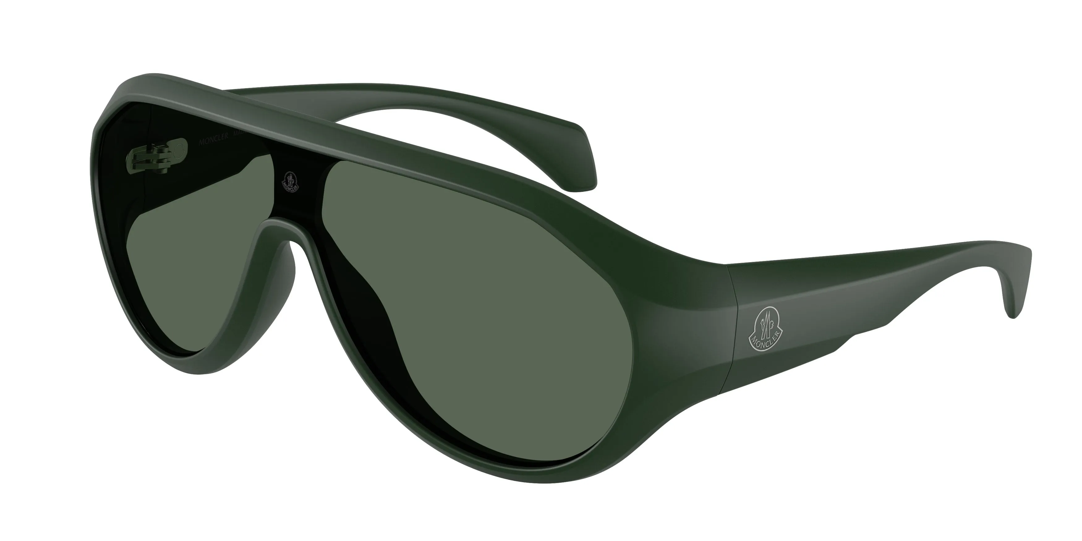 Moncler ME8009U BOMBOLLE 502971 Occhiali da sole Iniettato Verde Verde Rotonda Normale - immagine 1
