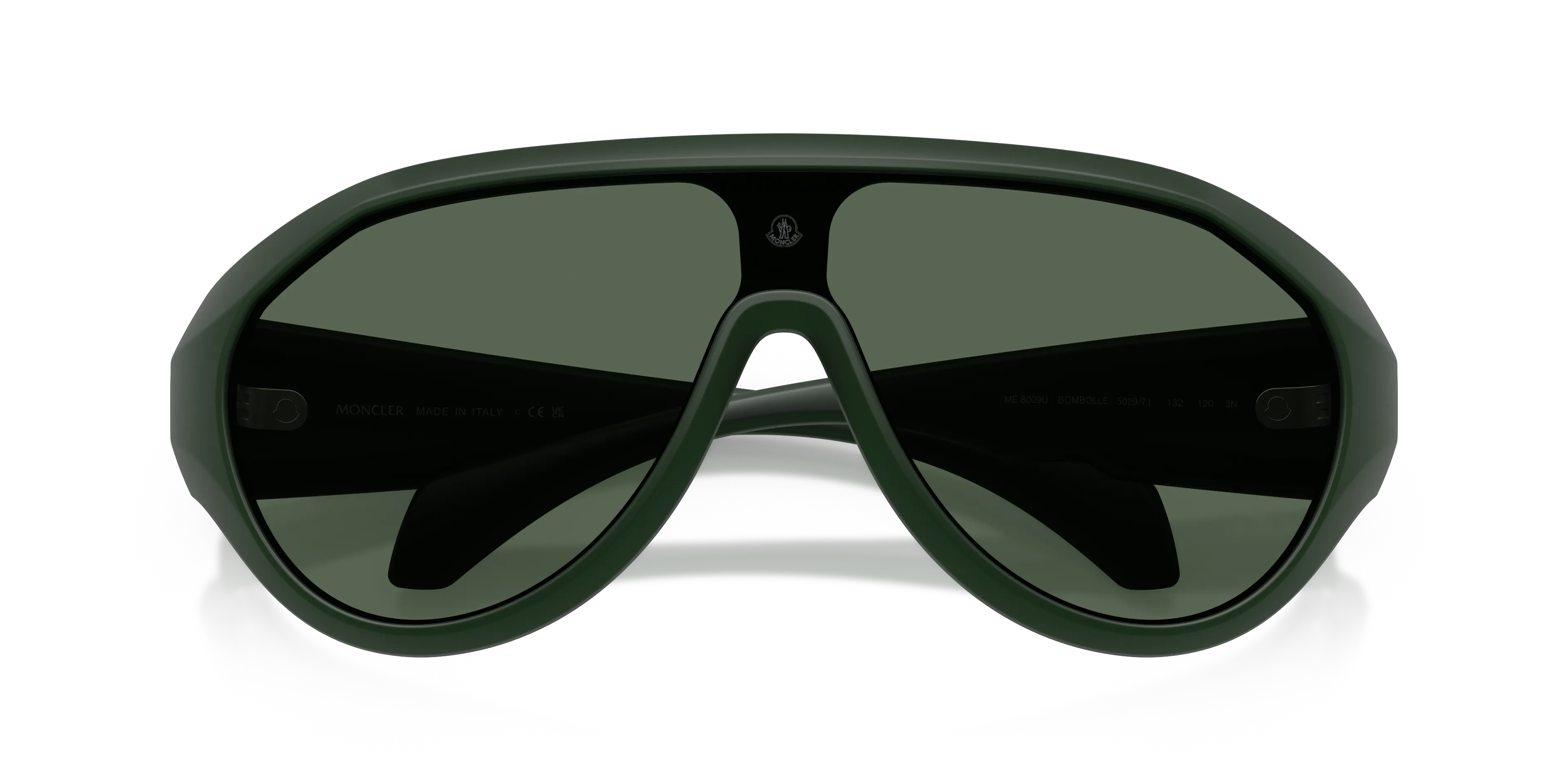 Moncler ME8009U BOMBOLLE 502971 Occhiali da sole Iniettato Verde Verde Rotonda Normale - immagine 2
