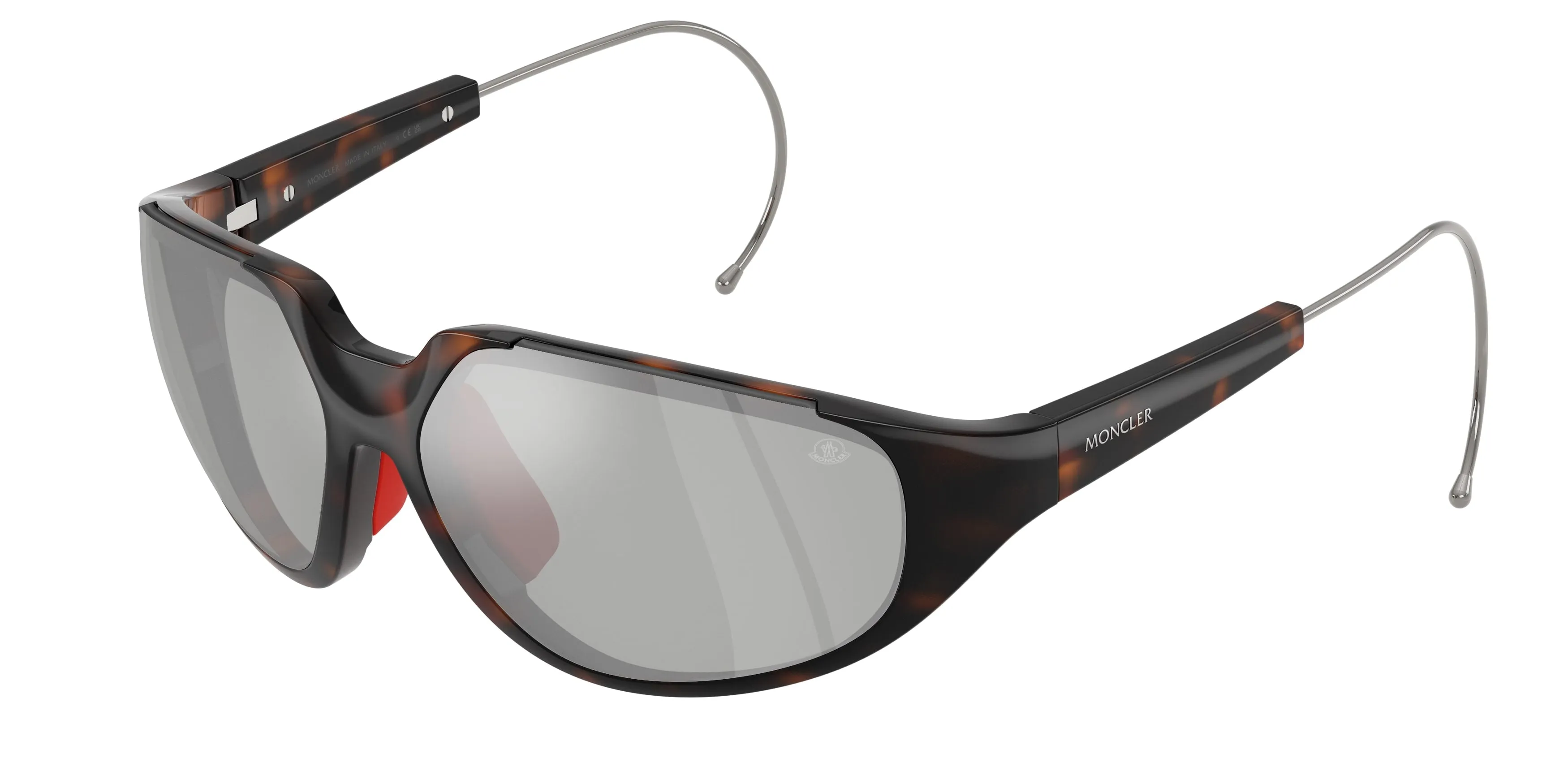 Moncler ME8008 LASZER 50218V Occhiali da sole Iniettato Tartaruga Argento Geometrica Normale - immagine 1