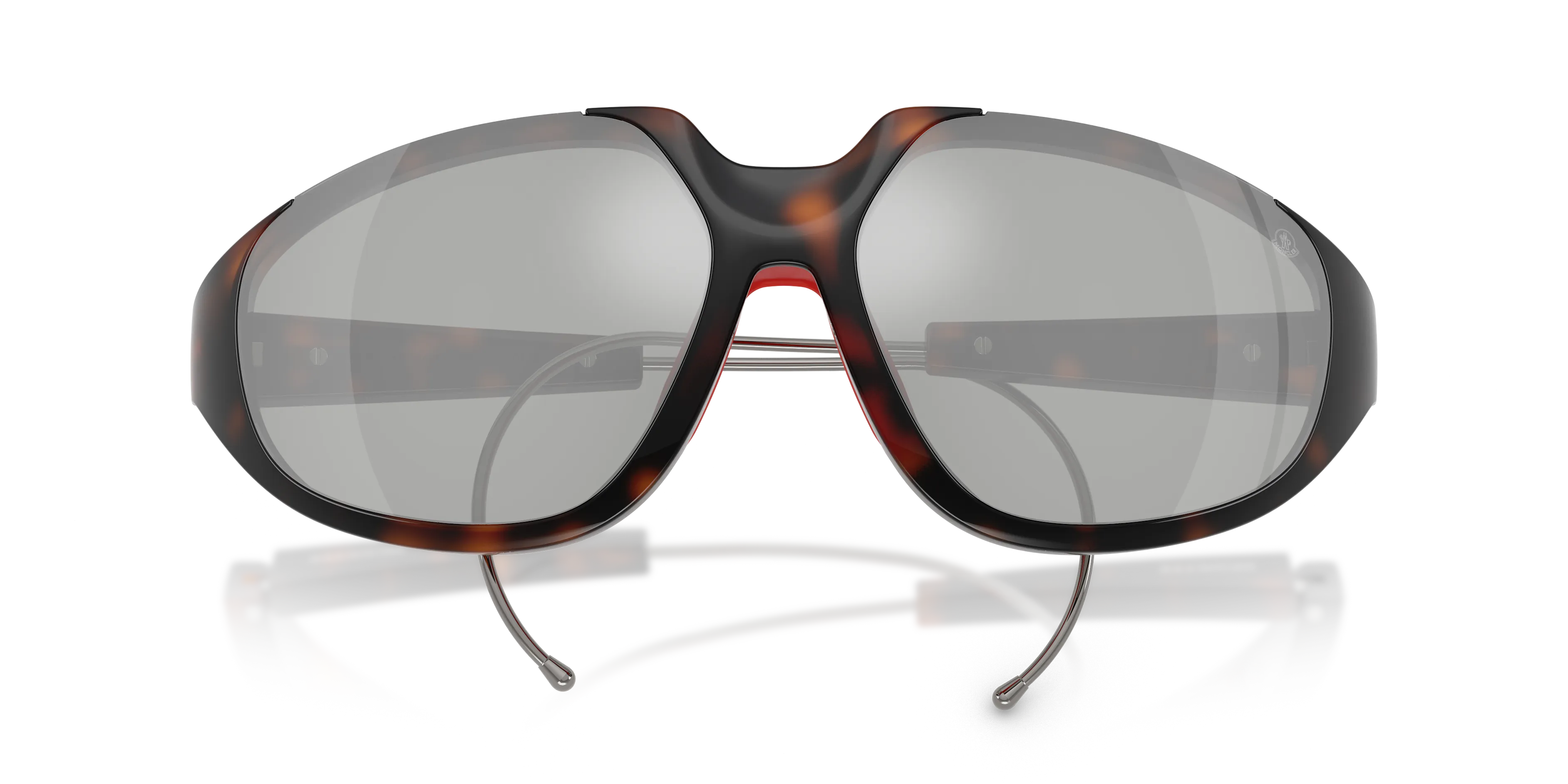 Moncler ME8008 LASZER 50218V Occhiali da sole Iniettato Tartaruga Argento Geometrica Normale - immagine 2