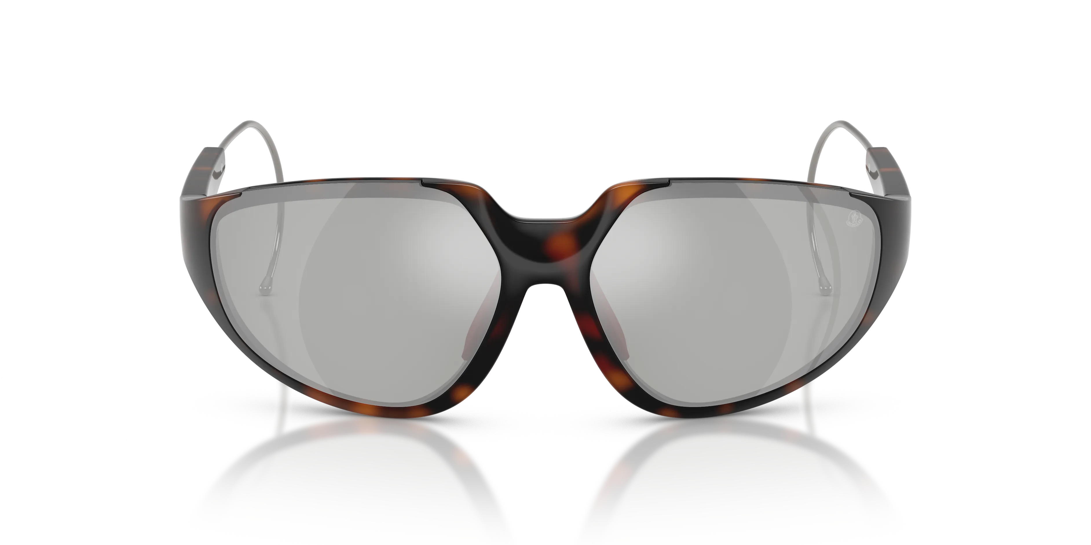 Moncler ME8008 LASZER 50218V Occhiali da sole Iniettato Tartaruga Argento Geometrica Normale - immagine 3
