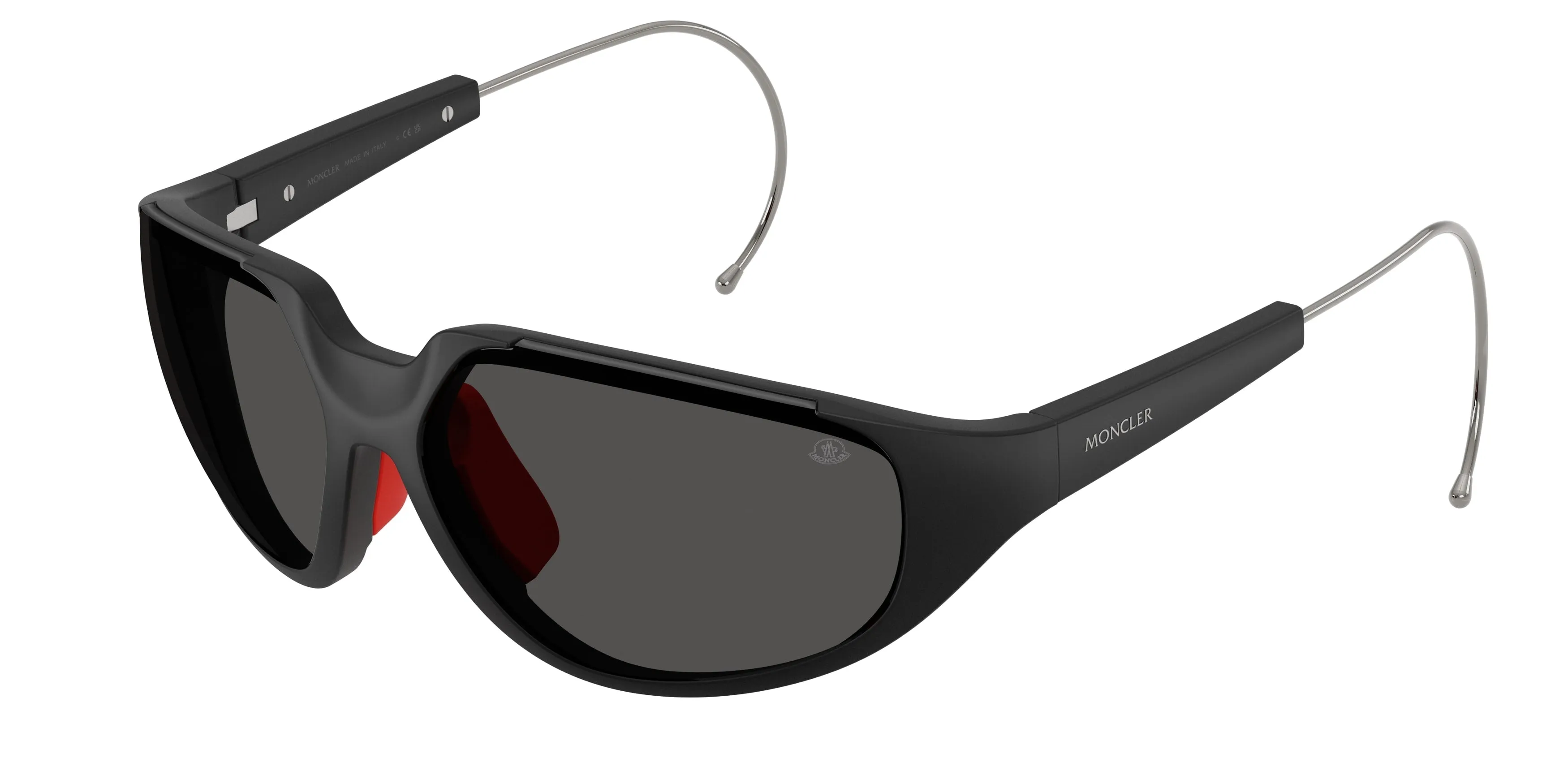 Moncler ME8008 LASZER 500687 Occhiali da sole Iniettato Nero Grigio Geometrica Normale - immagine 1
