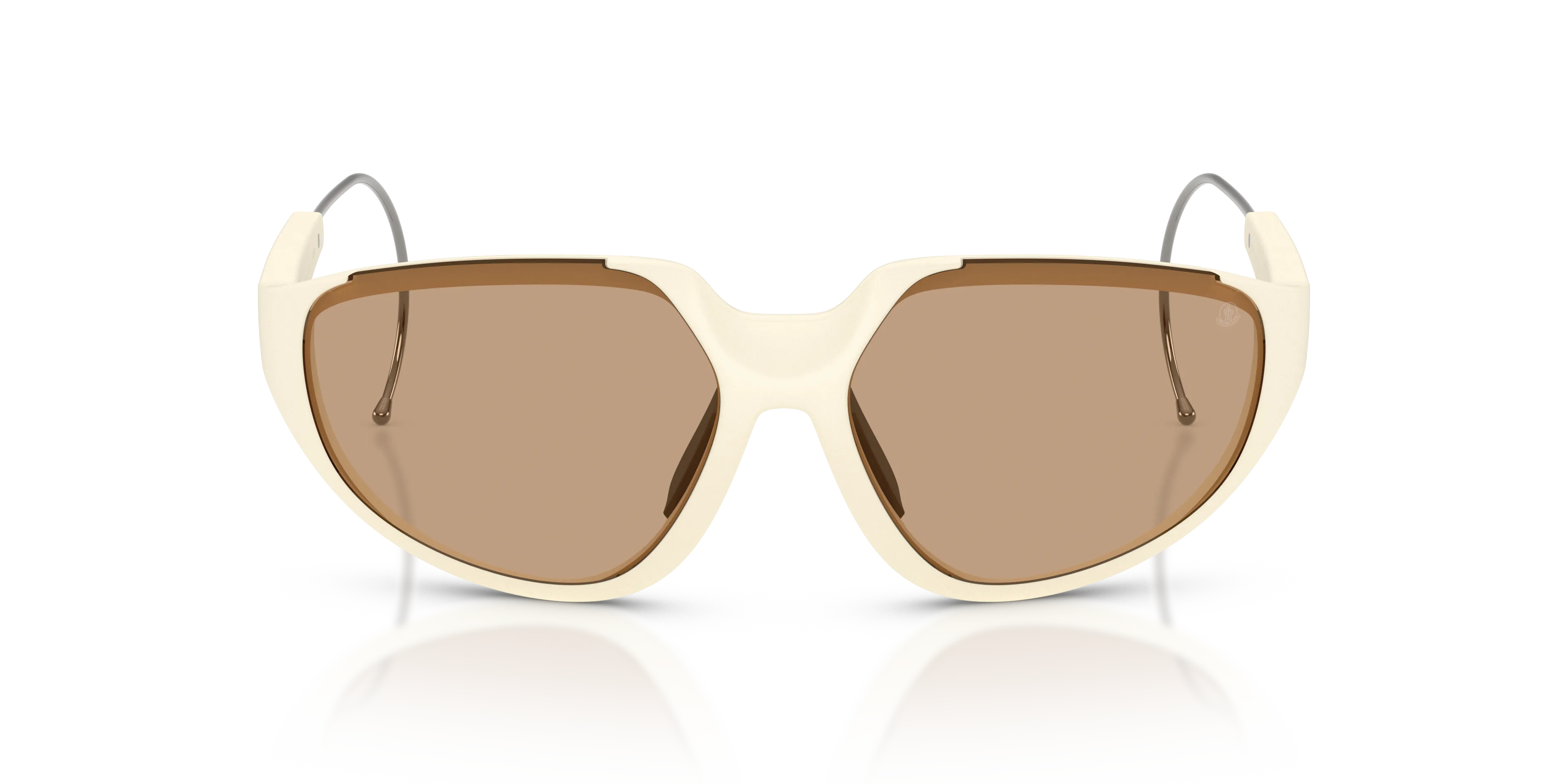 Moncler ME8008 LASZER 500263 Occhiali da sole Iniettato Bianco Marrone Geometrica Normale - immagine 3