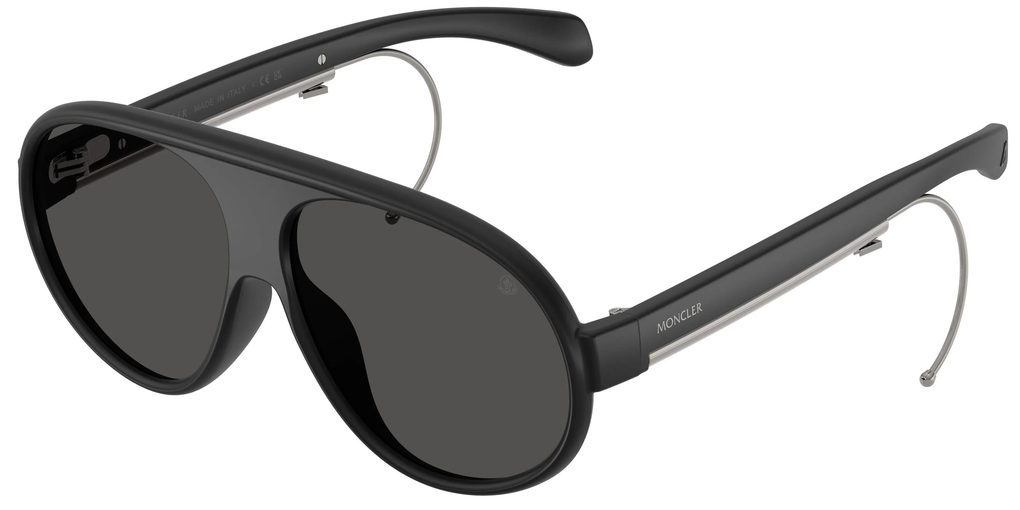 Moncler ME8007U VANTAJ 500687 Occhiali da sole Iniettato Nero Grigio Pilot Normale - immagine 1
