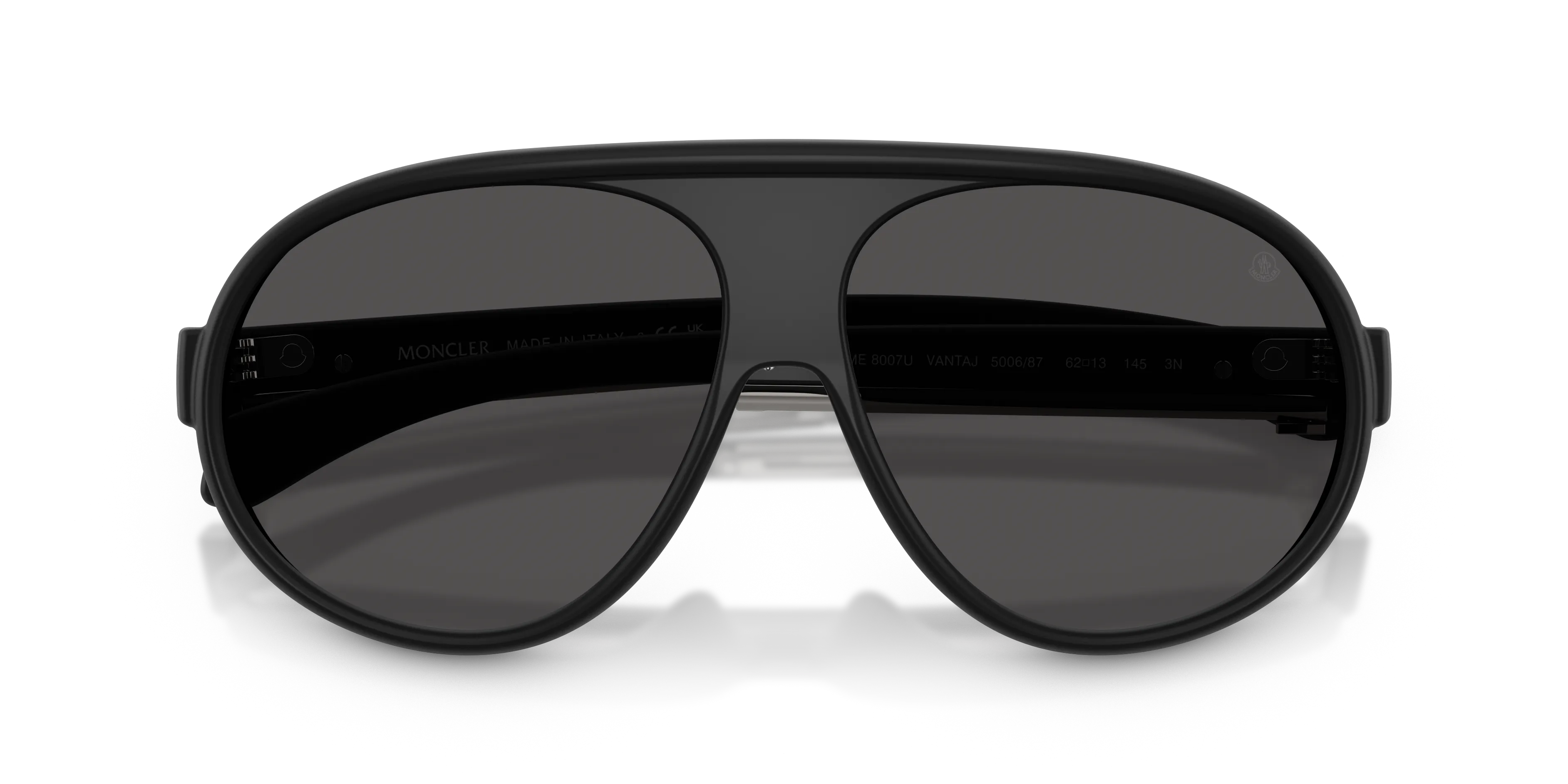 Moncler ME8007U VANTAJ 500687 Occhiali da sole Iniettato Nero Grigio Pilot Normale - immagine 2